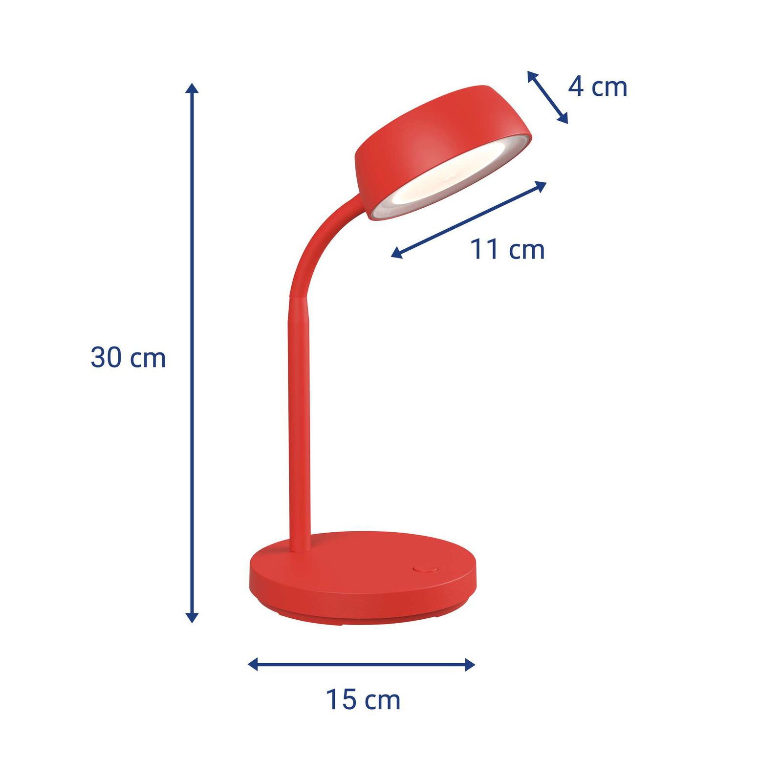 MAUL Tischleuchte MAUL Tischleuchte MAULabby LED 3.000 K Standfuß rot, LED wechselbar