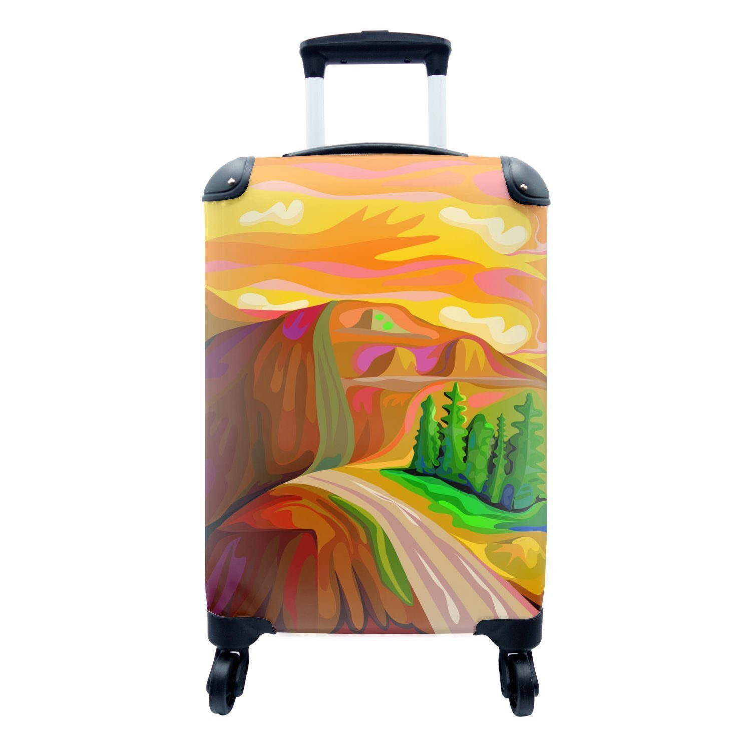 Handgepäckkoffer auf Reisekoffer Rollen, Ölgemälde, einem mit Trolley, für Reisetasche MuchoWow Berglandschaft Handgepäck rollen, 4 Ferien,