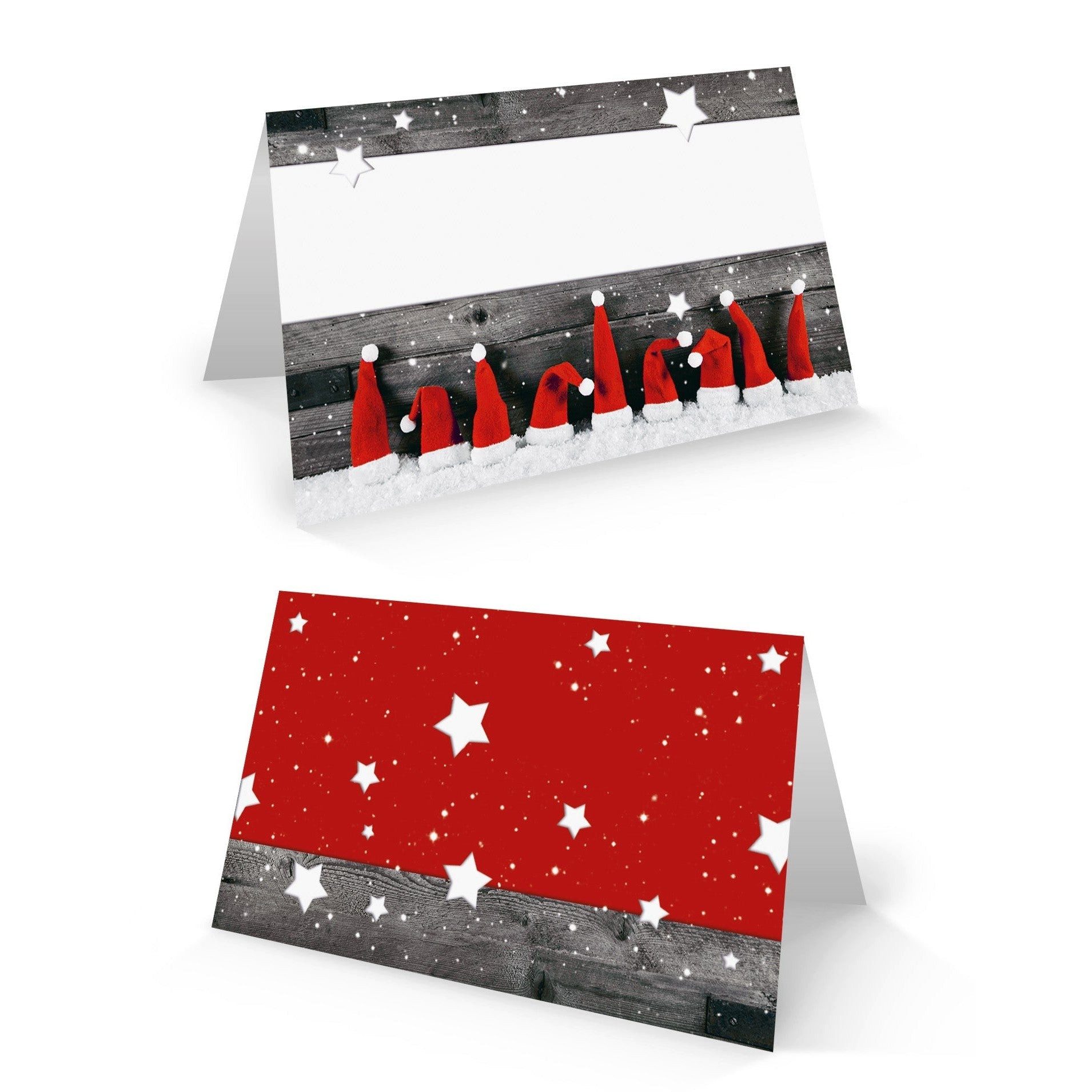 Logbuch-Verlag Klappkarte 25 Stück weihnachtliche Namenskärtchen NIKOLAUS Santa