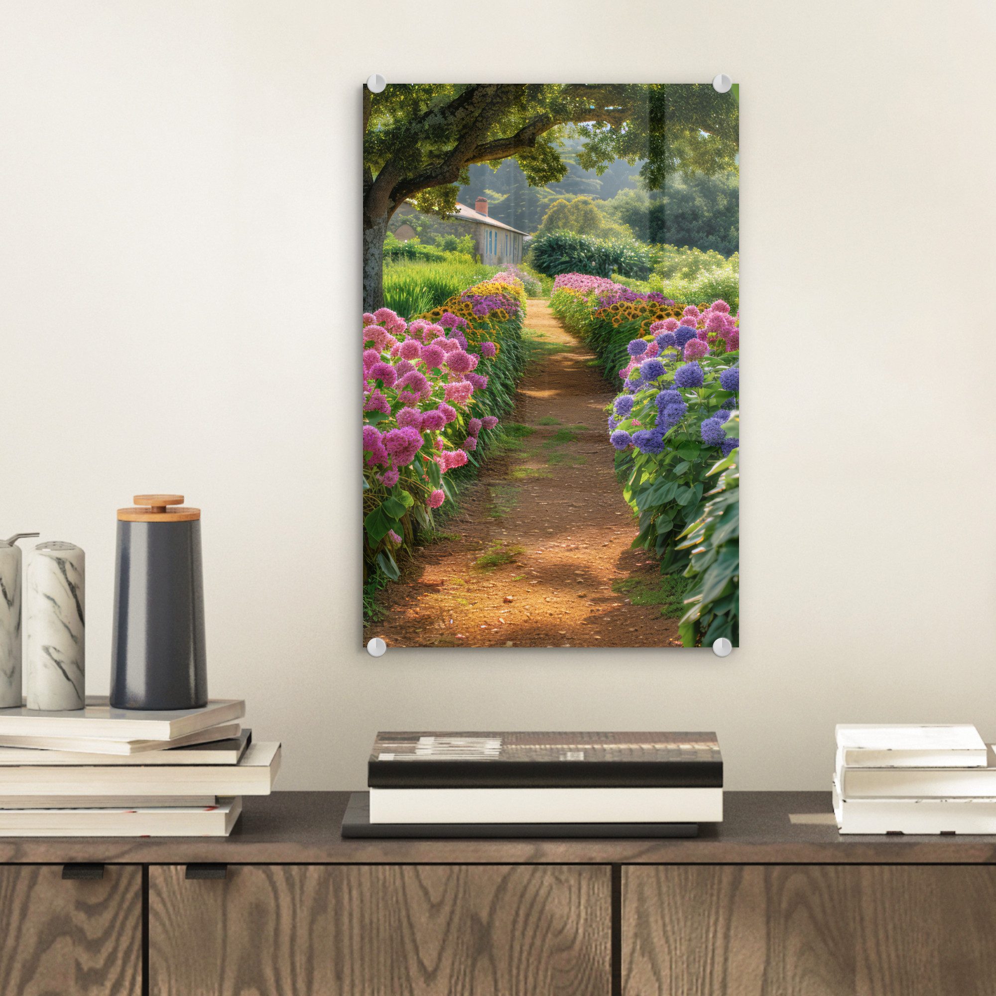 MuchoWow Acrylglasbild Blumen - Weg - günstig online kaufen