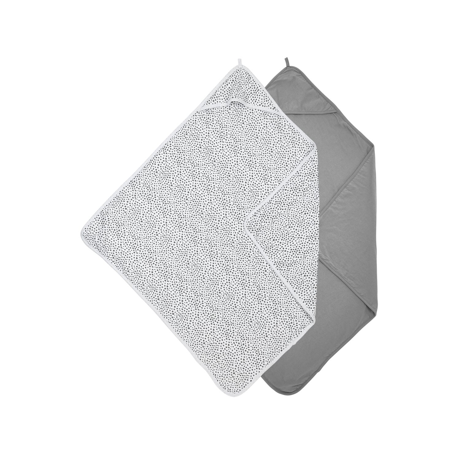 Meyco Baby Kapuzenhandtuch Cheetah Grey, Jersey (100% Baumwolle, 2-St), 80x80cm - 2-Pack