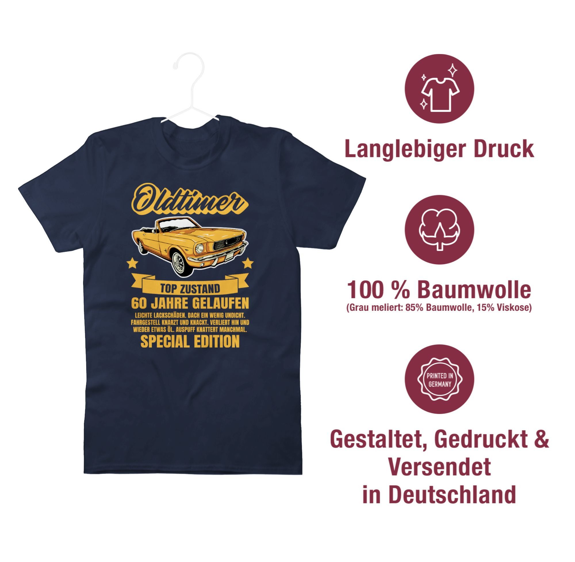 Shirtracer T-Shirt 60 Jahre Oldtimer 60. Geburtstag