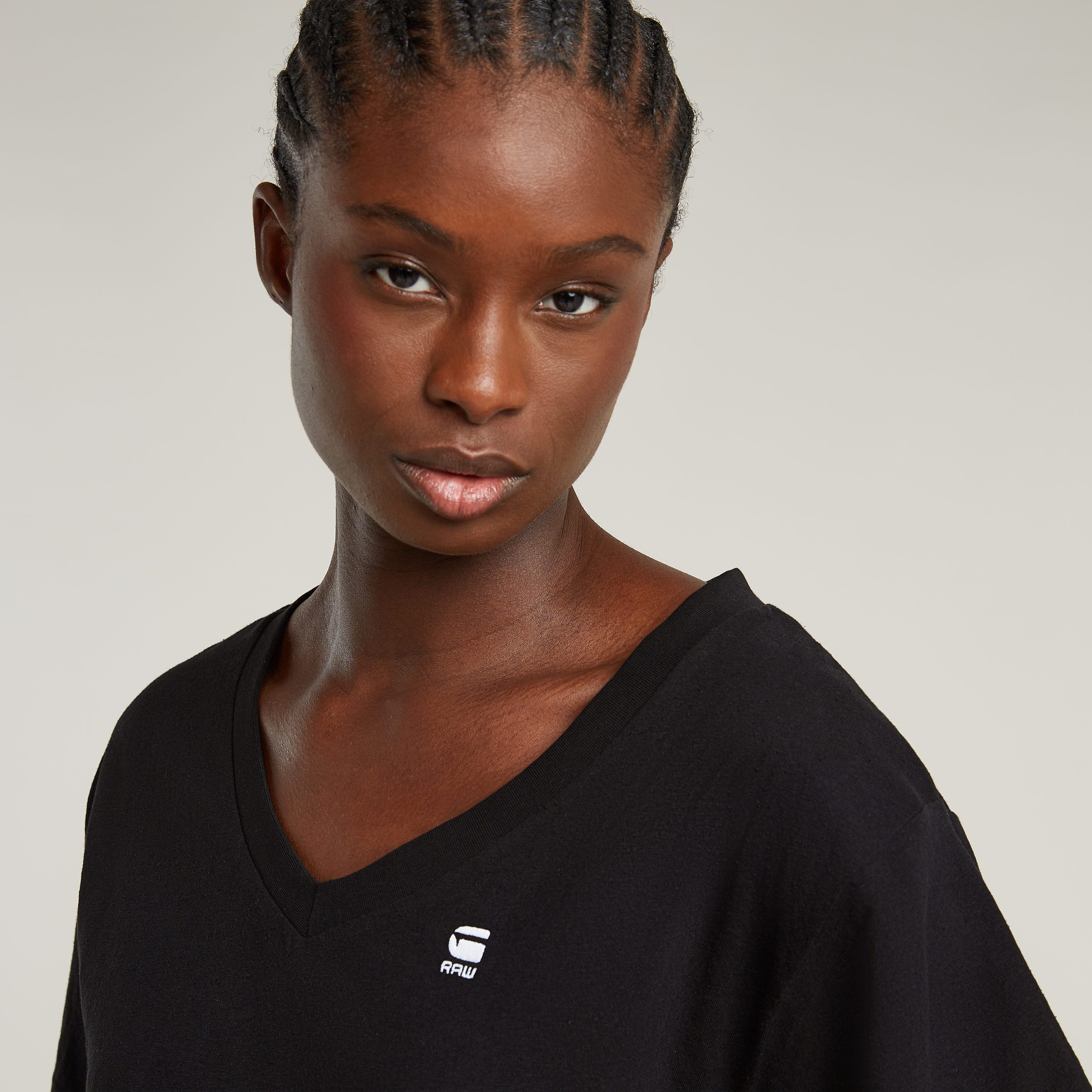 G-STAR V-Shirt Open V Relaxed mit Logo Druck