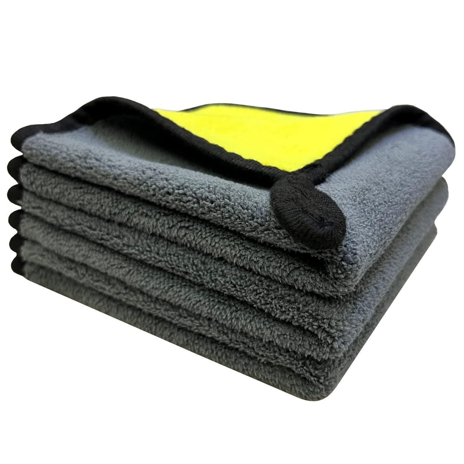 LuxusKollektion Mikrofasertücher 3er Set Auto Poliertuch Trockentücher Gelb 30 x 30 cm Mikrofasertuch