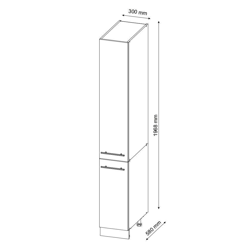 Vicco Hochschrank Fame-Line, Grün-Gold Landhaus/Anthrazit, 30 cm (1-St)