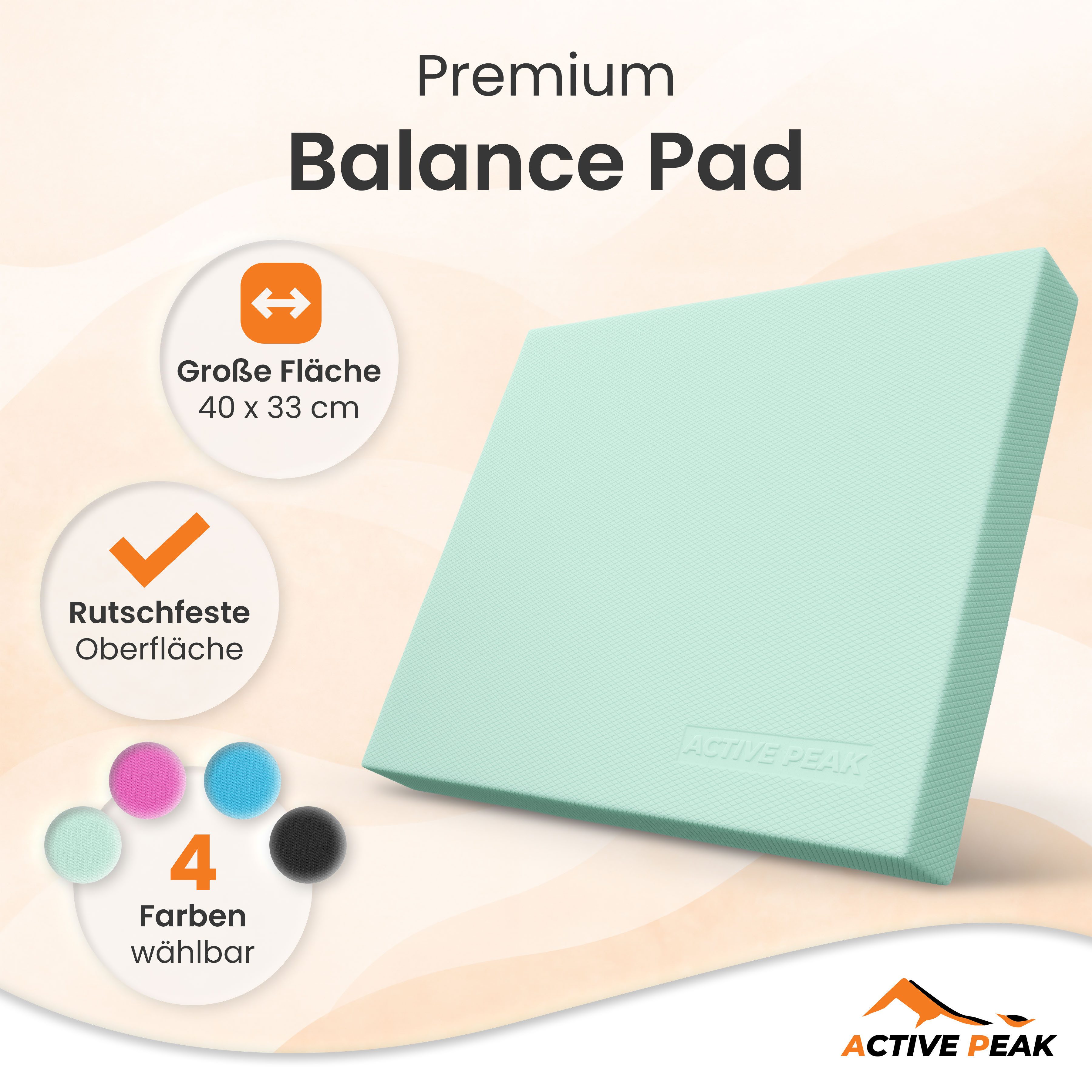 Active Peak Balanceboard Balance Pad XXL Gleichgewichtskissen, Ideal für Yoga, Pilates & Core-Training & Physiotherapie