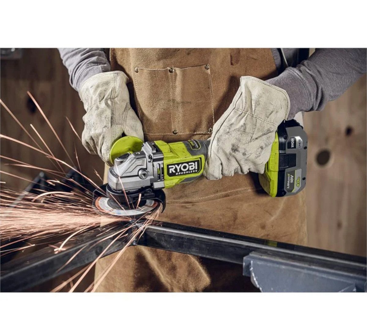 RYOBI Akku-Winkelschleifer RYOBI 18 V ONE+ Brushless Akku-Winkelschleifer RAG18BL-0 ⌀125mm