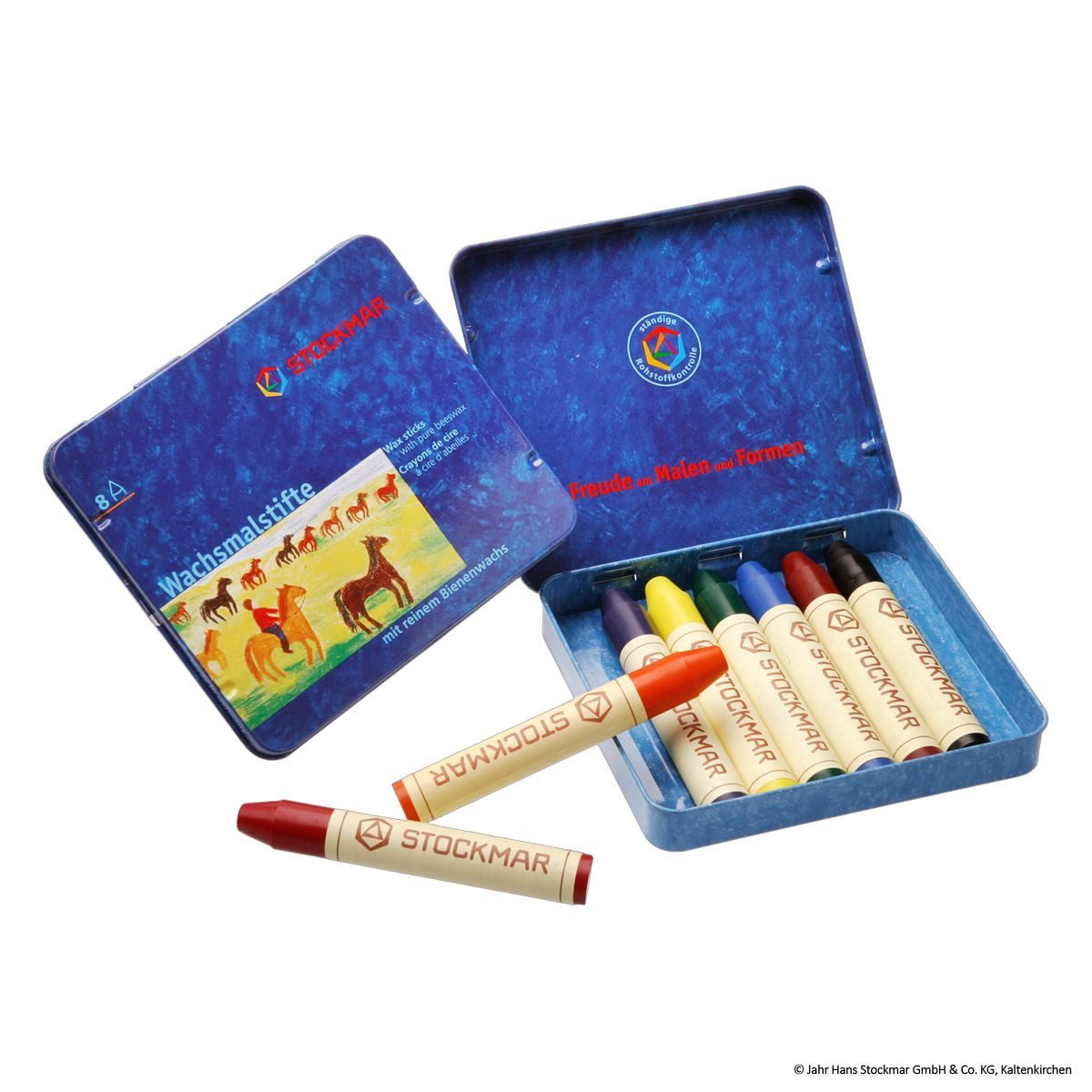 Stockmar Wachsmalstift STOCKMAR Wachsmalstifte 8 Stück Metalletui