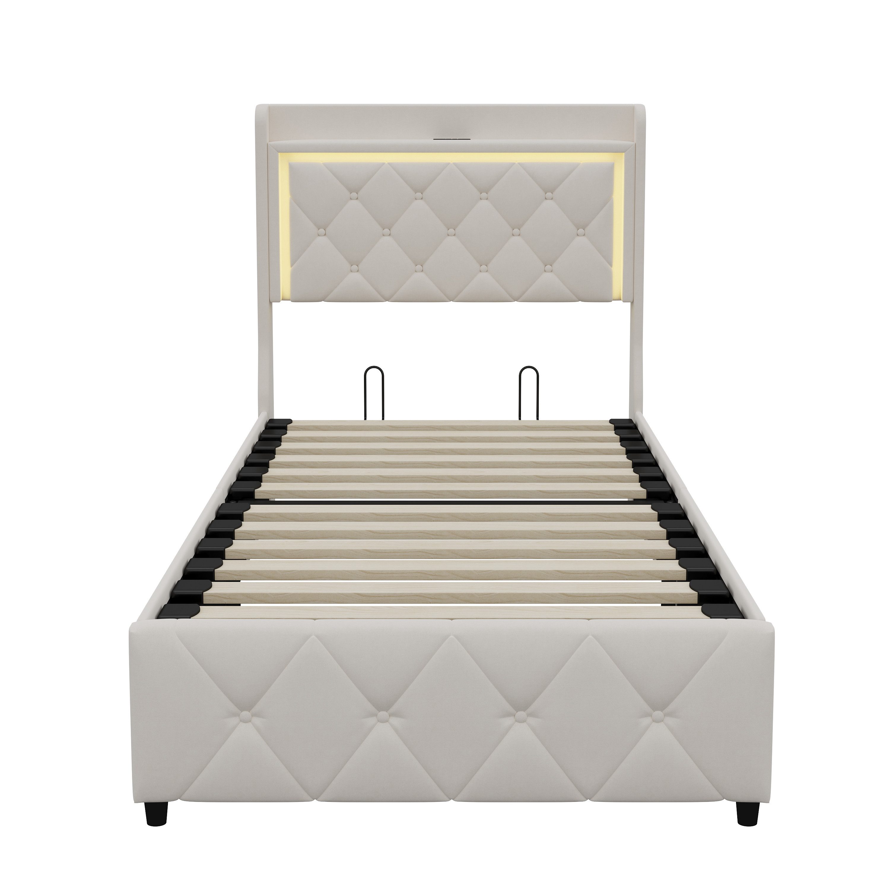 Gdood Polsterbett Stauraumbett LED Doppelbett (1-tlg. günstig online kaufen