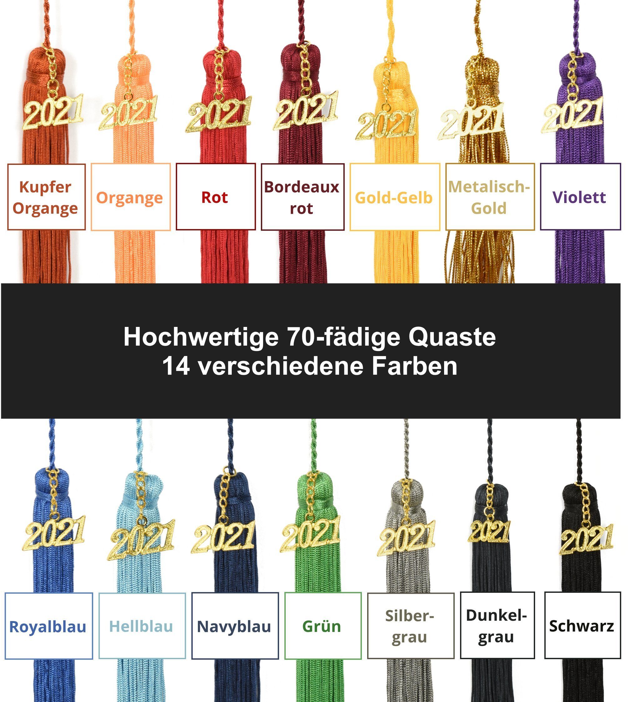 Robe Academicus Outdoorhut Hochwertige Hutquaste für Doktorhut Metalisch Gold