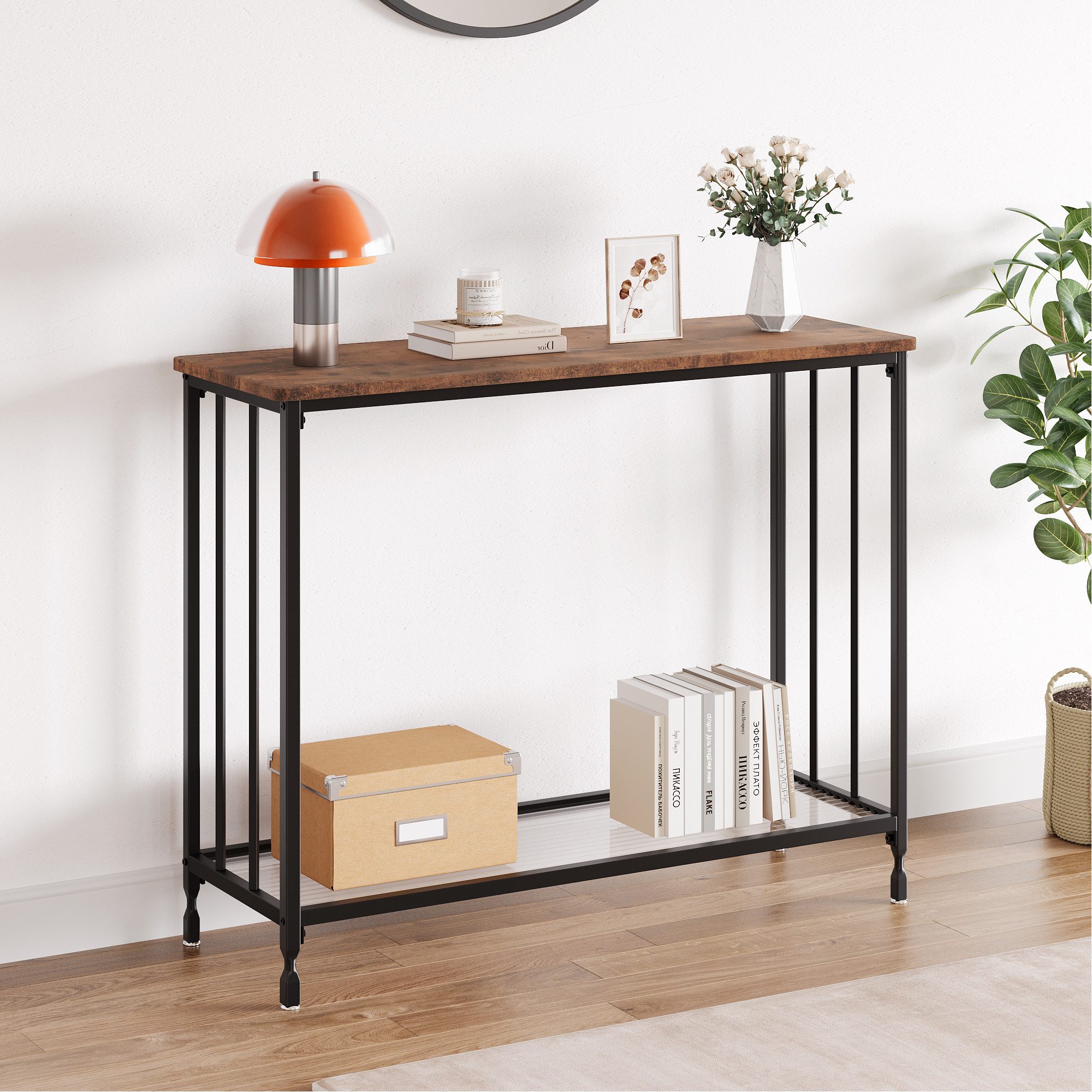 GarveeMore Konsolentisch,105x30x81cm, Schmaler Beistelltisch,Flurtisch,Klei günstig online kaufen