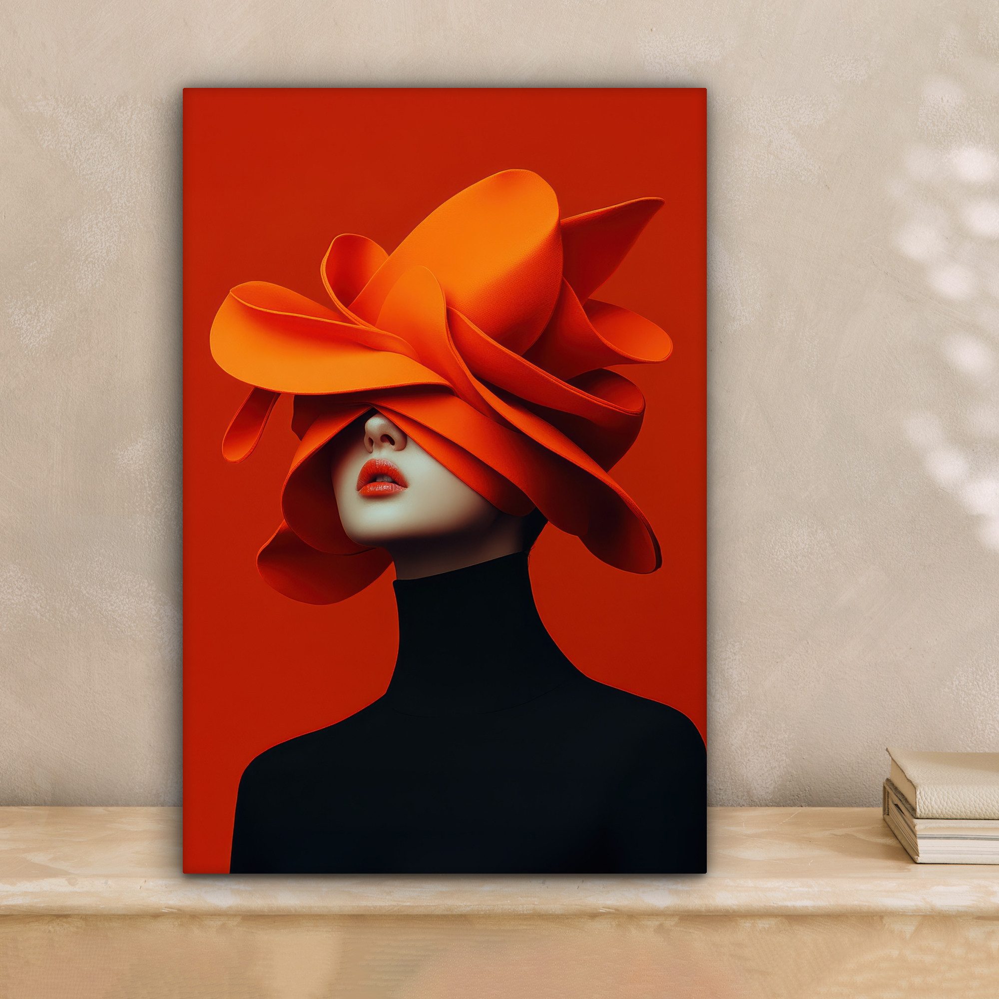 OneMillionCanvasses® Leinwandbild Orange - Hut - günstig online kaufen