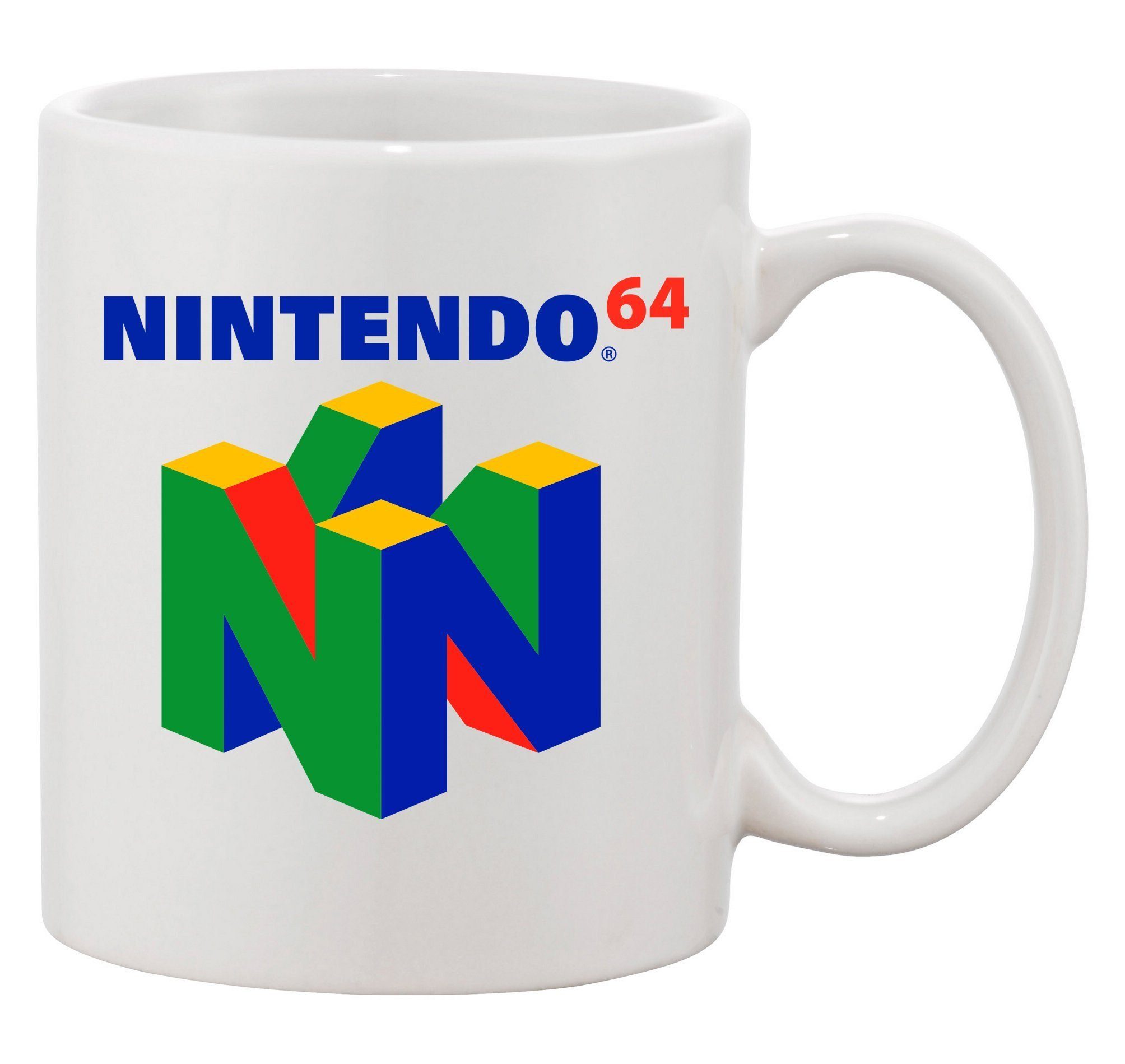 Blondie & Brownie Tasse N64 Nintendo Spiele Gamer Retro Nerd Konsole, Keramik, Spülmachinenfest Weiß XXL (600ml)