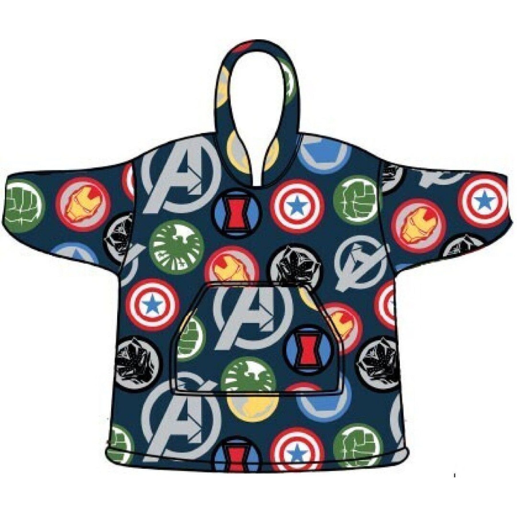 MARVEL Sweatponcho Avengers Decke Hoodie Warm Design für Kinder im Alter von 7 bis 14 (1-tlg)