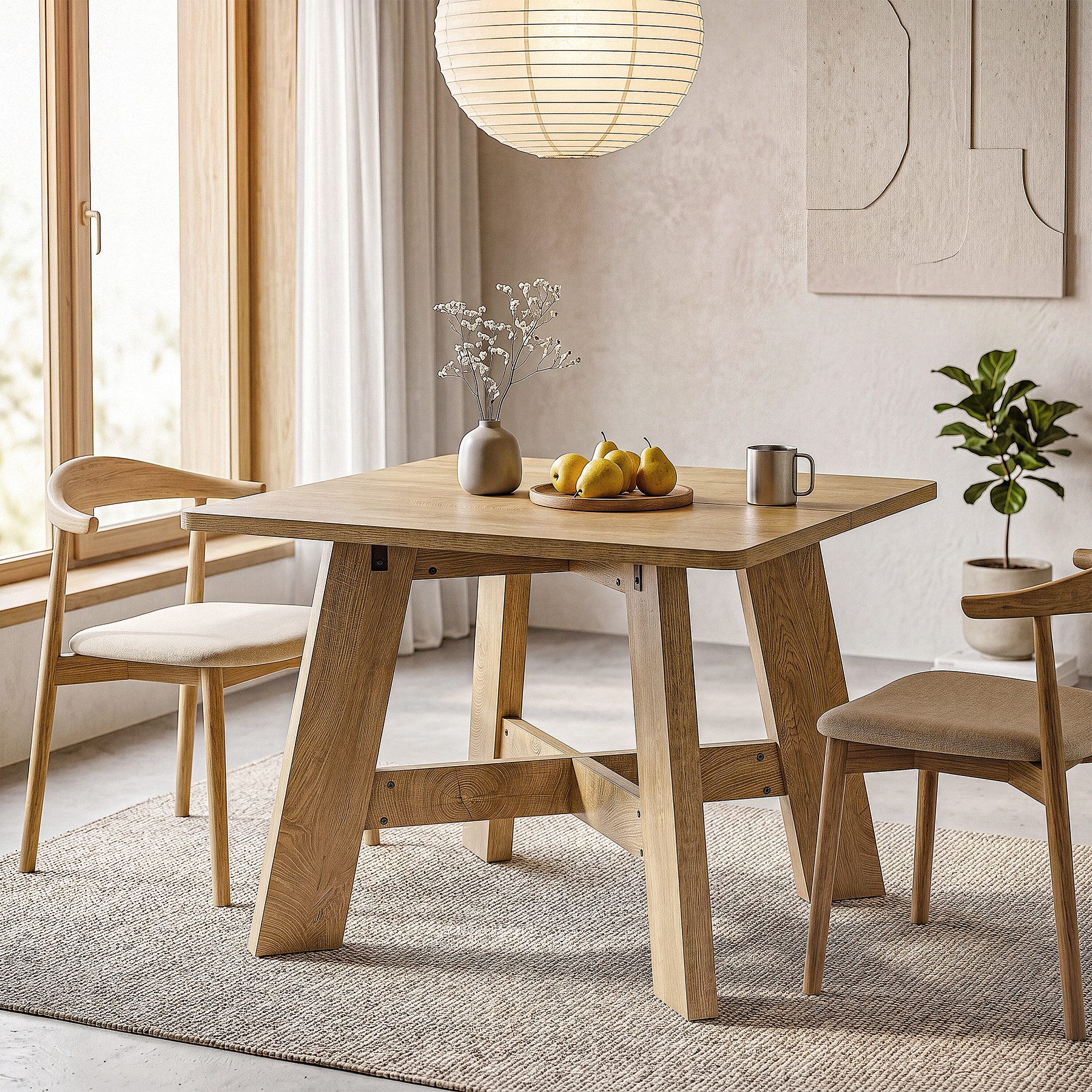 Tribesigns Esstisch Quadratischer Esstisch 100 cm für 4 Personen, Kleiner Küchentisch