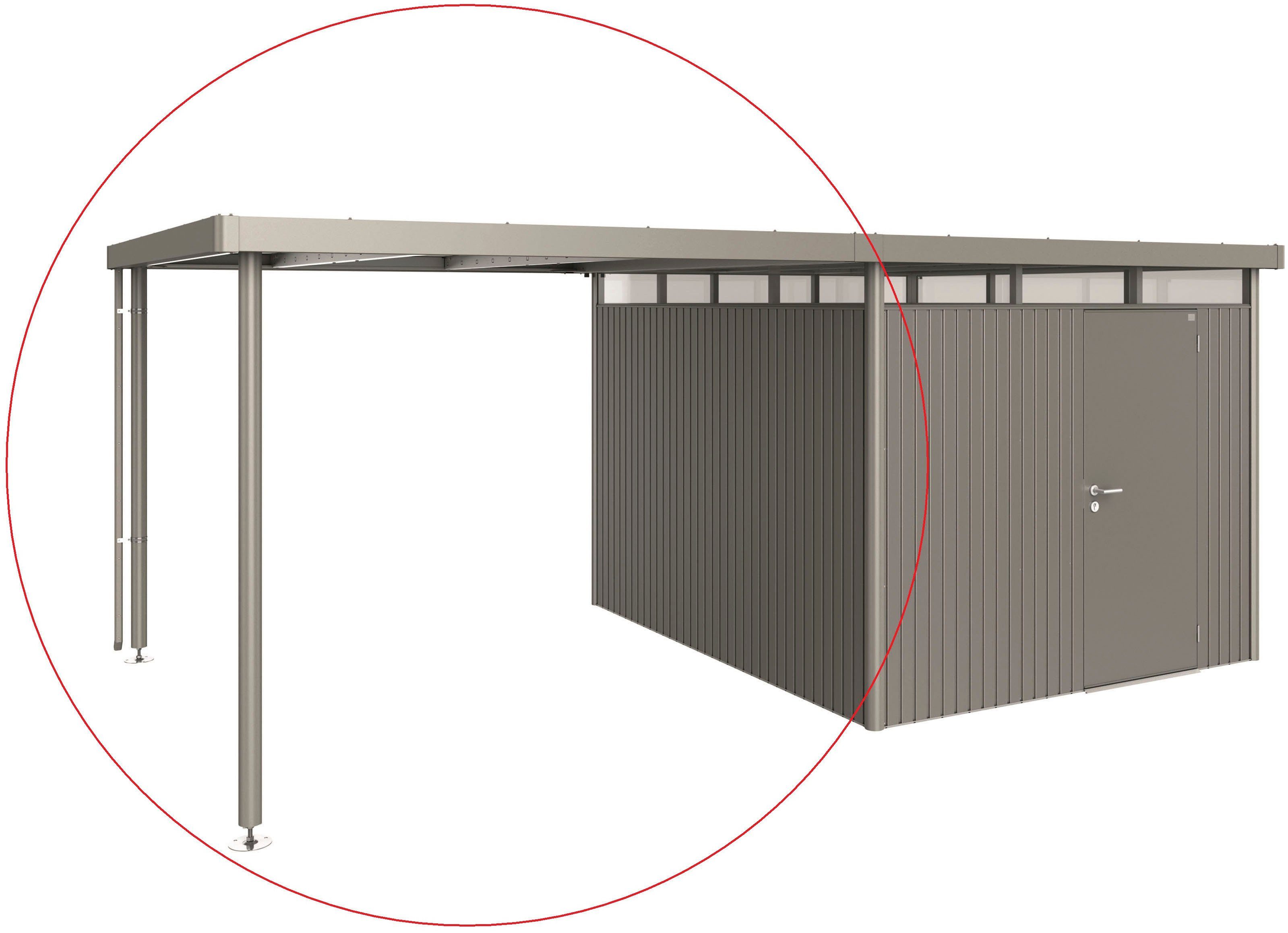 Biohort Gerätehaus-Anbaudach, BxT: 282x315 cm, für Gerätehaus HighLine H5,  quarzgrau-metallic