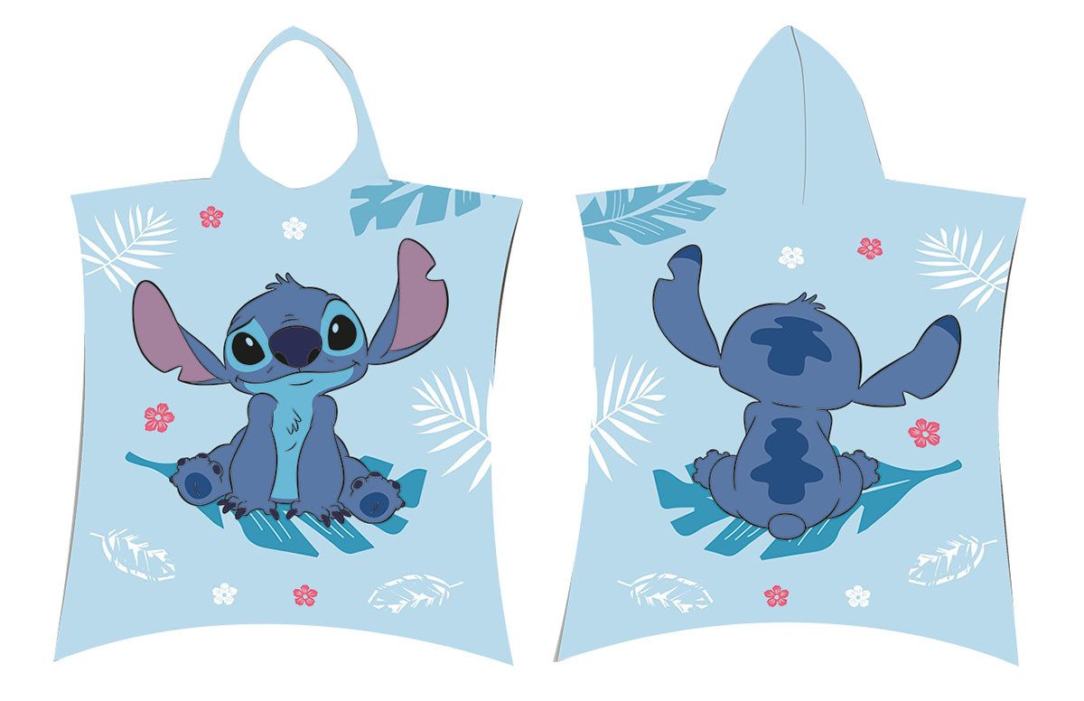 Disney Badeponcho Disney Lilo & Stitch Poncho Handtuch Handtuch Alien 50 x 115 cm, 100 % Baumwolle