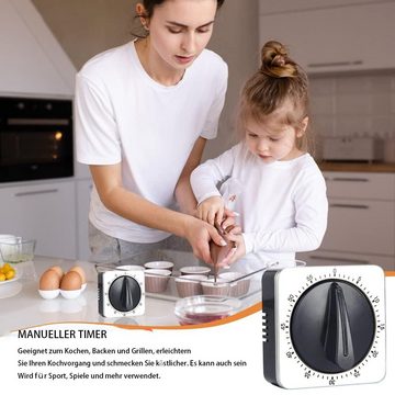 SOTOR Eieruhr Küchentimer Magnetisch,Eieruhr Mechanisch,60 Minute Kurzzeitwecker (1-St., für Haushalt Küche Kochen Backen Dampfgaren), Quadrat Küchentimer Mechanisch