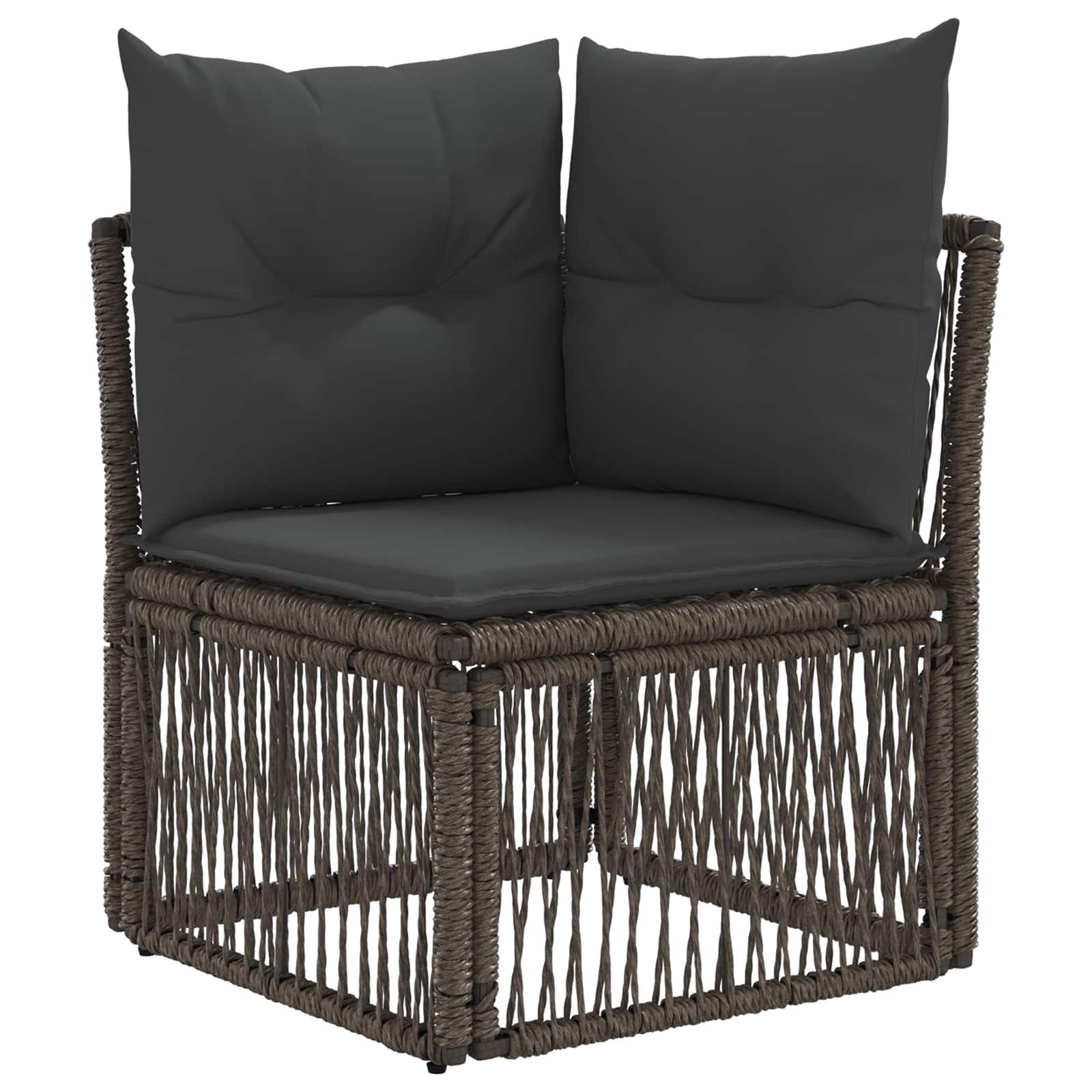 Loungesofa Ecksofa Grau Poly-Rattan
