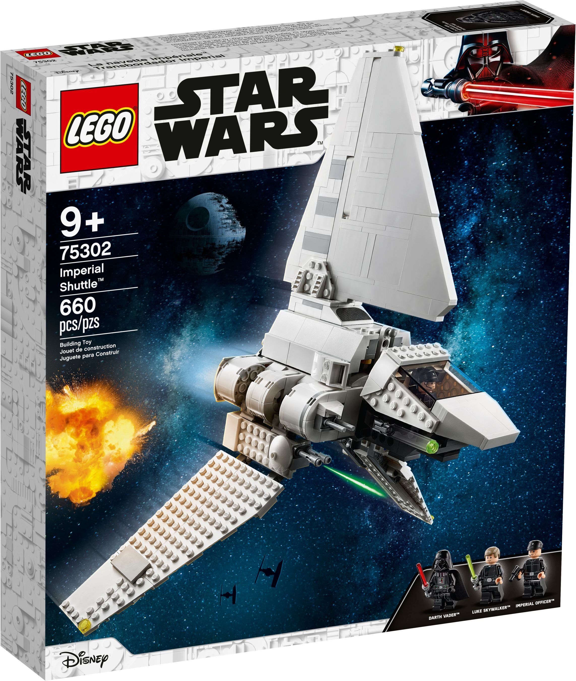 LEGO® Konstruktions-Spielset Star Wars - 75302 - Imperial Shuttle Bauset  mit Luke Skywalker mit Lichtschwert und Darth Vader Minifiguren, (660 St)