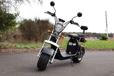 TPFLiving E-Scooter Coco Bike Fat CP1.6 - Elektroroller -Akku: 1 x 60 Volt/12Ah, 50 km/h, Roller elektro ab 14 Jahren mit Scheibenbremsen - Farbe: schwarz