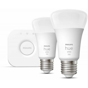 Philips Hue LED-Leuchtmittel White Starter-Kit 2er-Pack - LED-Lampe - weiß, E27, Warmweiß