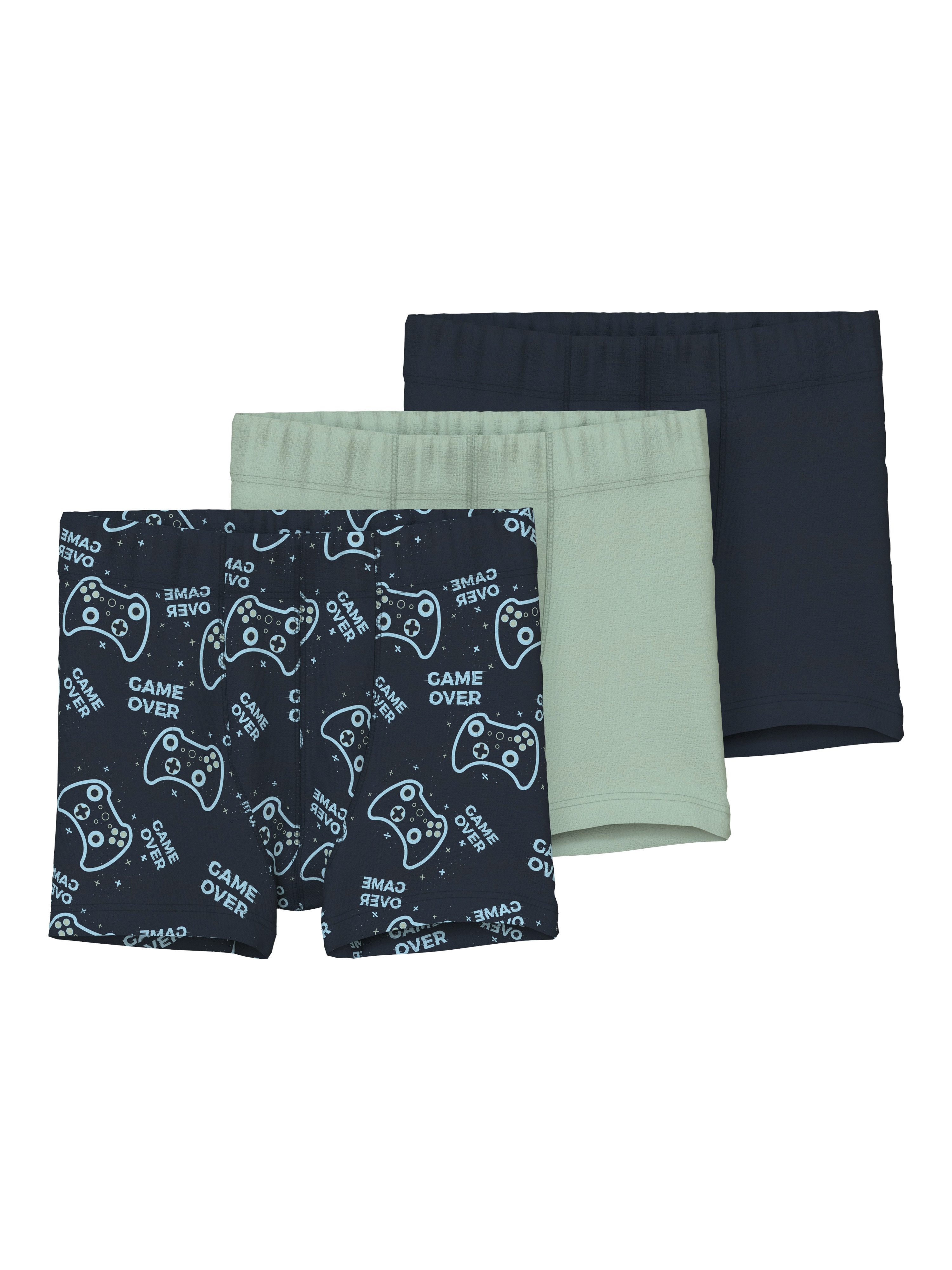 Name It NMMTIGHTS 3P Dark Sapphire - Boxer A Pantaloncino In Cotone Per Bambino (3 Pezzi)