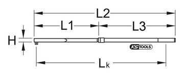 KS Tools Drehmomentschlüssel ALUTORQUEprecision, 3/4", 520-1000 Nm, Rechts-Linksanzug, Doppelvierkant