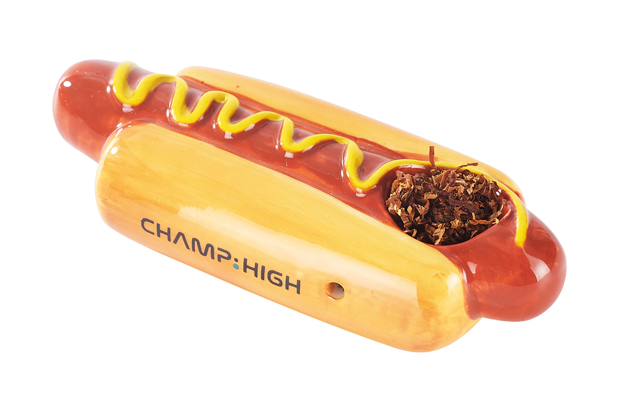 Handpfeife KERAMIKPFEIFE "Hot Dog" 11,5cm Tabakpfeife aus Keramik 69