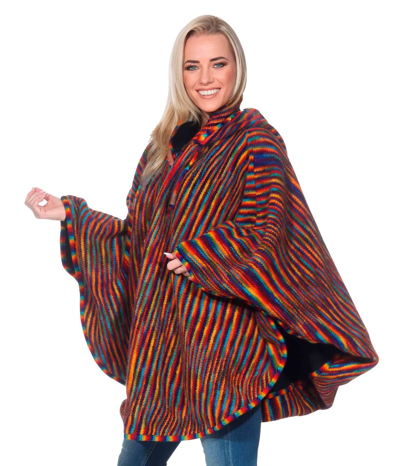 KUNST UND MAGIE Strickcape Strick Poncho+Zipfelkapuze günstig online kaufen