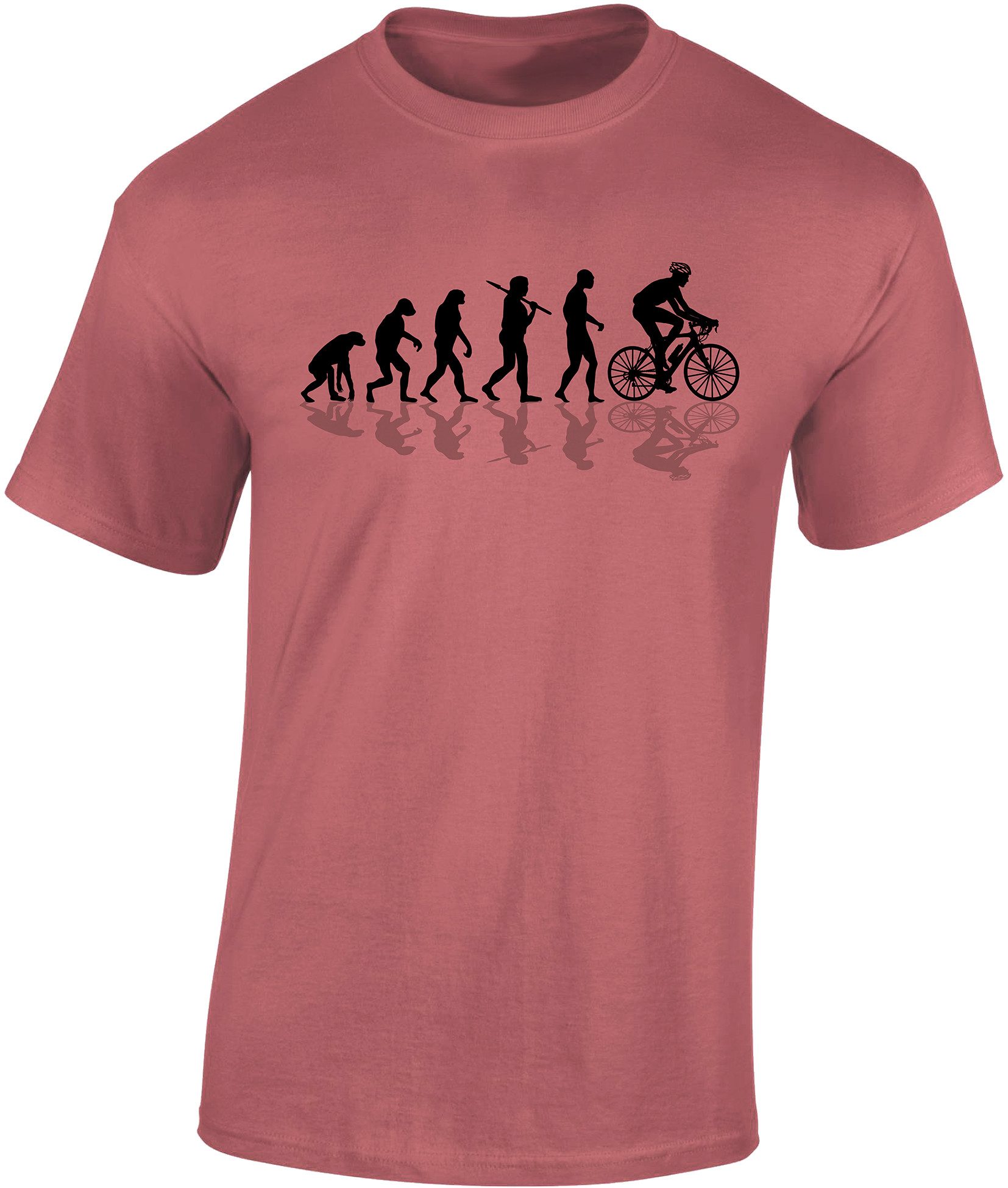 Baddery Print-Shirt Fahrrad T-Shirt: "Bike Evolution", hochwertiger Siebdruck, auch Übergrößen, aus Baumwolle