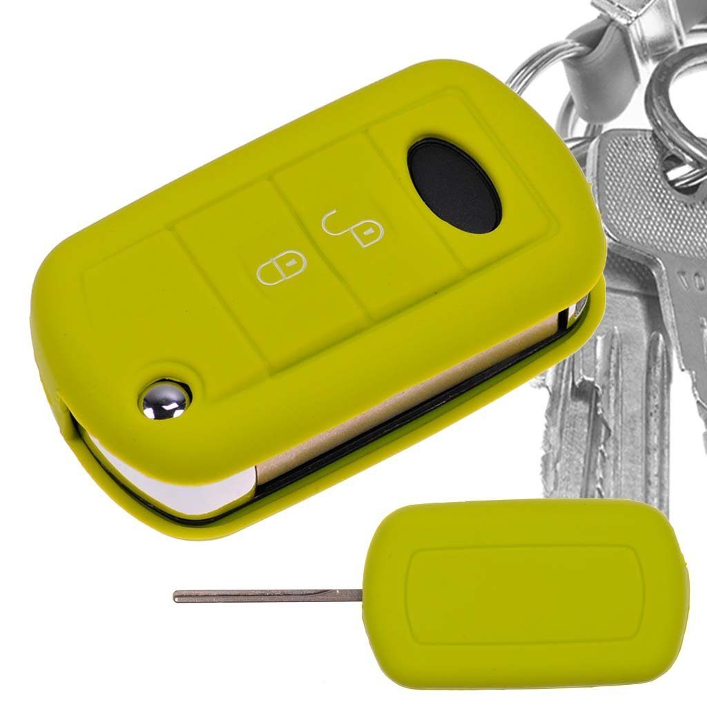 Land Schutzhülle Autoschlüssel mt-key LS Apfelgrün, Rover Range Tasten Sport III Softcase für 2 Schlüsseltasche Schlüssel Rover Dicsovery Silikon