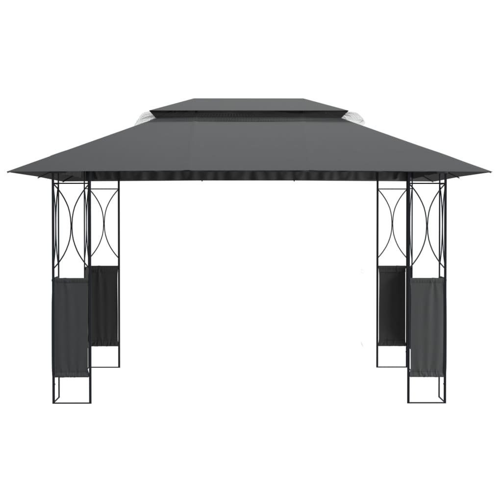 vidaXL Partyzelt Pavillon mit Dach Anthrazit 400x300x270 cm Stahl