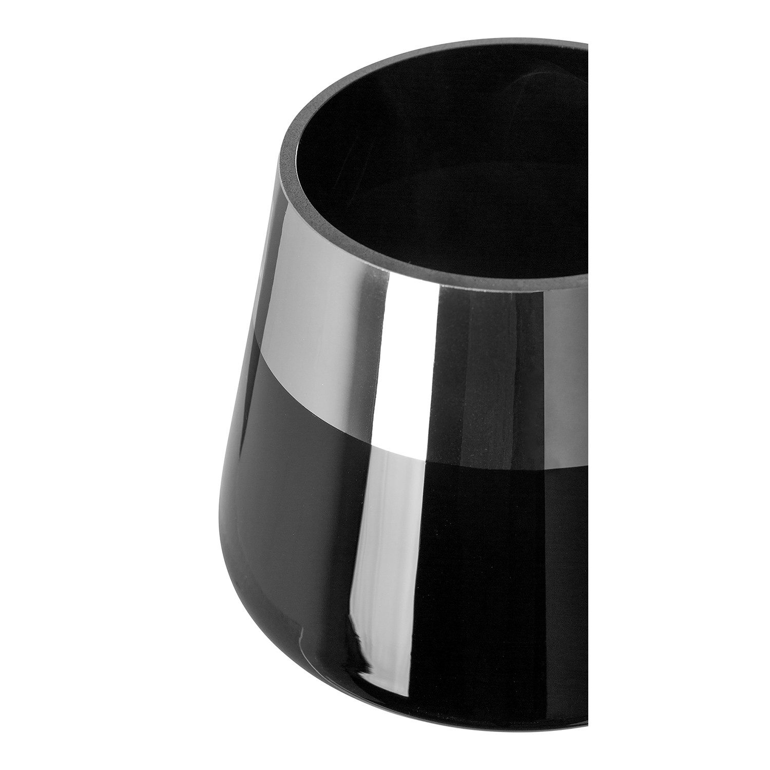 Fink Teelichthalter JONA - Windlicht - Schwarz aus Glas - H. 9cm - Kerzenhalter (1xTeelichthalter, 1 St., Teelichthalter - Kerzenleuchter), Moderner Kerzenleuchter & Kerzenständer für Teelicht - Kerzenhalter