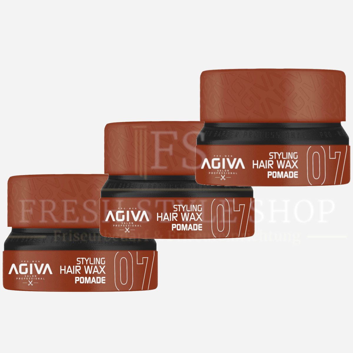 AGIVA Professional Haarwachs 3x Haarwachs Haar Wax 155ml 07 Pomade, 3-tlg.