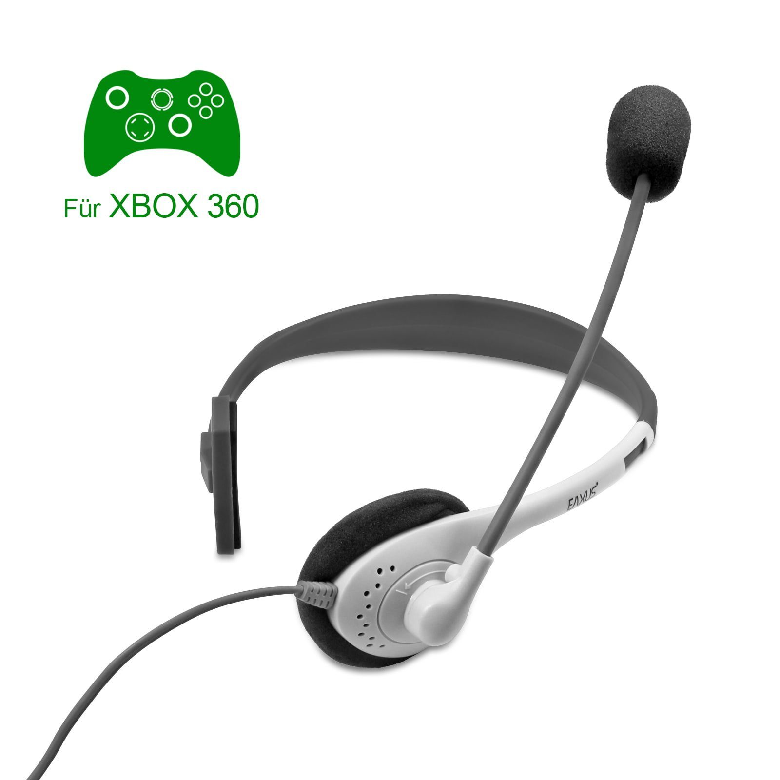 EAXUS für Gaming-Headset und 360 (10-fach verstellbar, Xbox Kopfhörer Lautstärkenregler mit Stumm-Schalter) Mikrofon