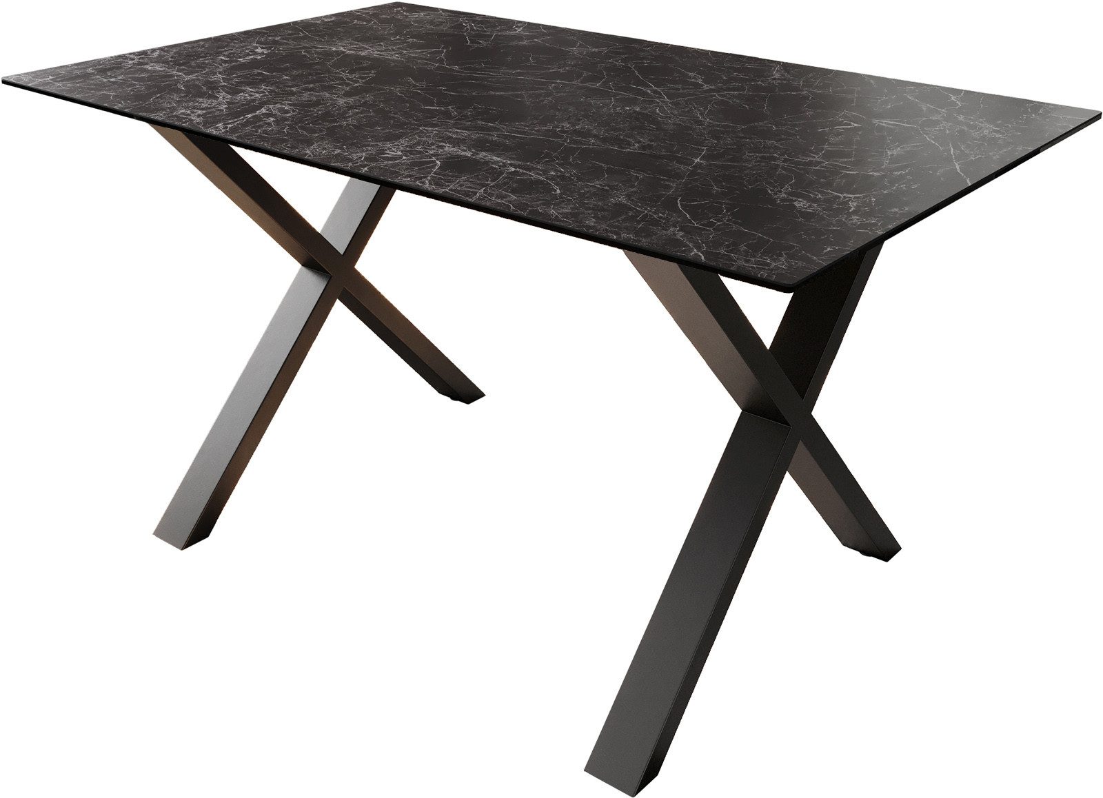DELIFE Esstisch Edge, Keramik Laminam® Nero günstig online kaufen