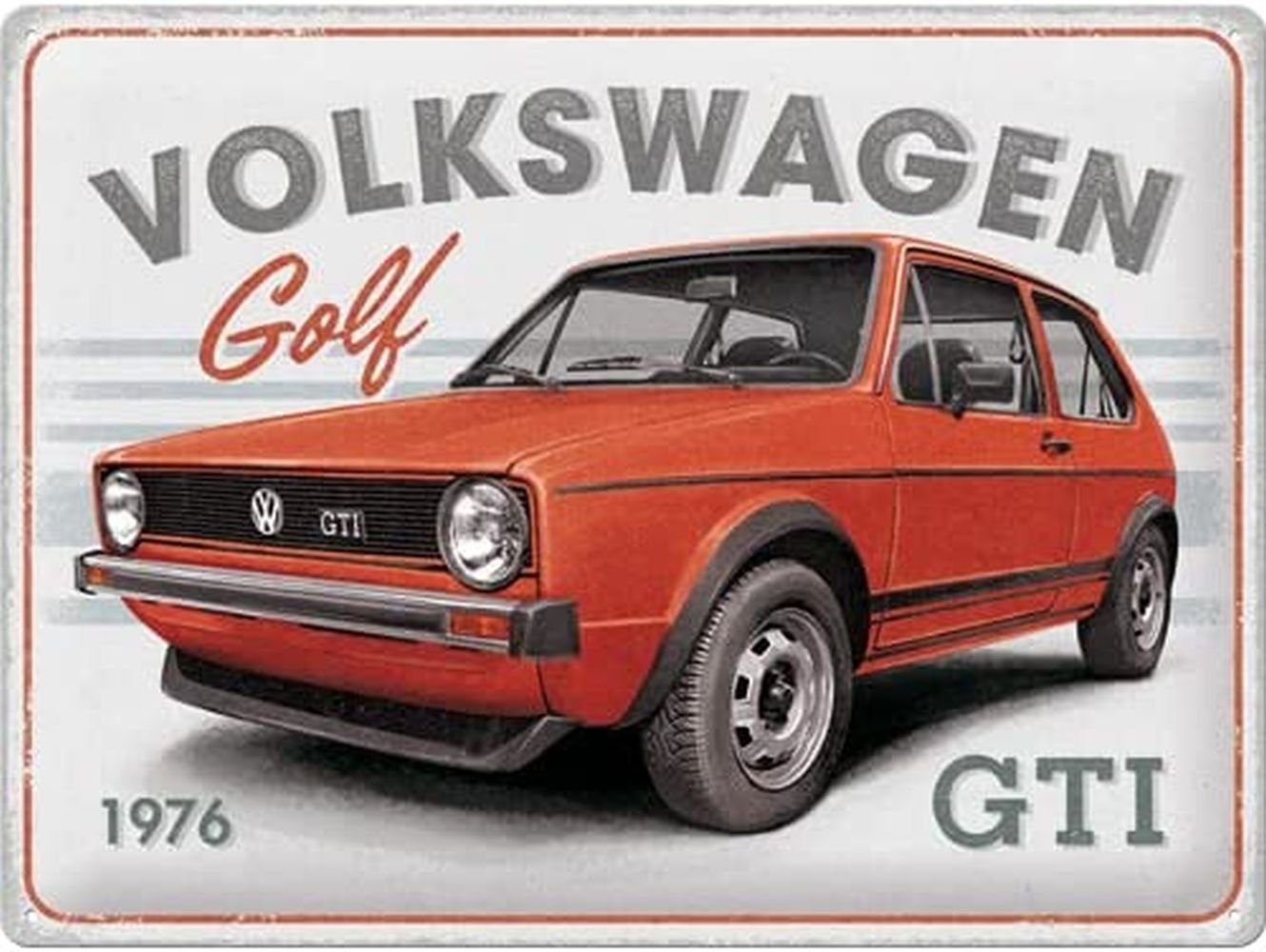 Nostalgic-Art Metallschild Blechschild 30 x 40 cm - VW Golf - GTI 1976