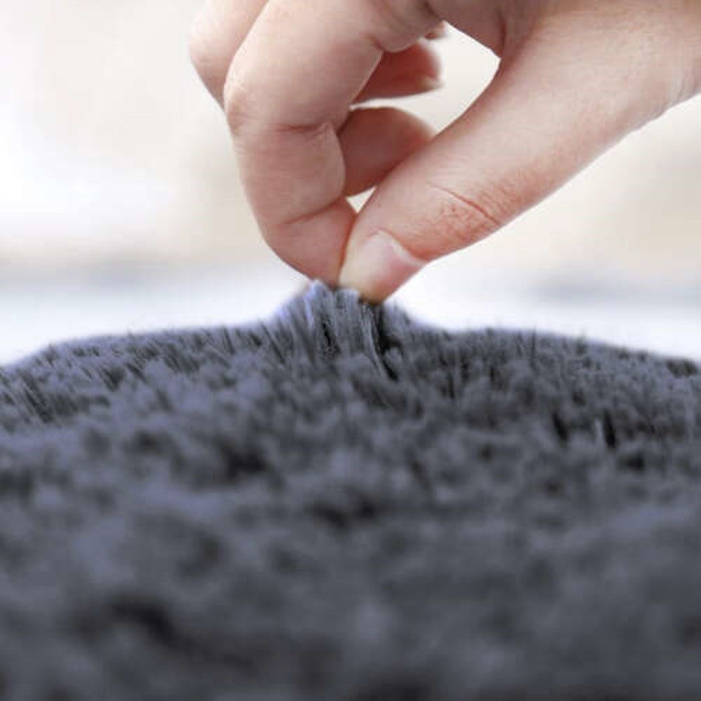 Ruhhy Badematte 3-teiliges Badezimmerteppich-Set Rutschfest Weich Hygienisch Grau, Rutschfeste Unterseite, weiches Material, 3-teiliges Set, pflegeleicht, hygie – Bild 3 von 5