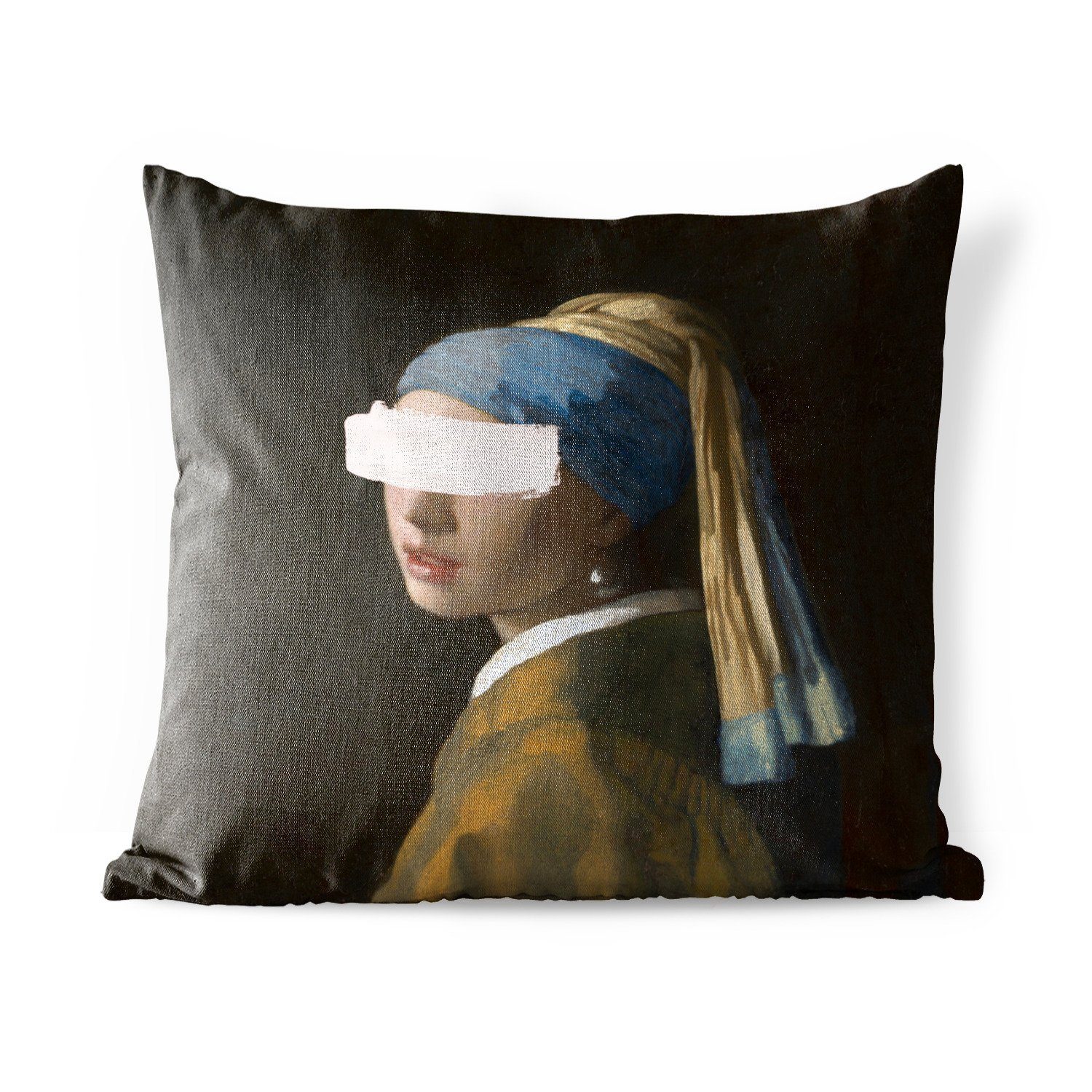 MuchoWow Dekokissen Mädchen mit Perlenohrring - Vermeer - Kunst, Kissenbezüge, Kissenhülle, Dekokissen, Dekokissenbezug, Outdoor
