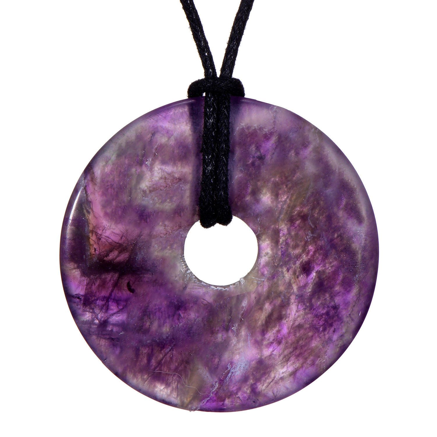 Morella Kette mit Anhänger Morella Damen Halskette 80 cm mit Donut Edelstein Anhänger (1-tlg), Damenkette mit Edelstein, Chakra, im Samtbeutel