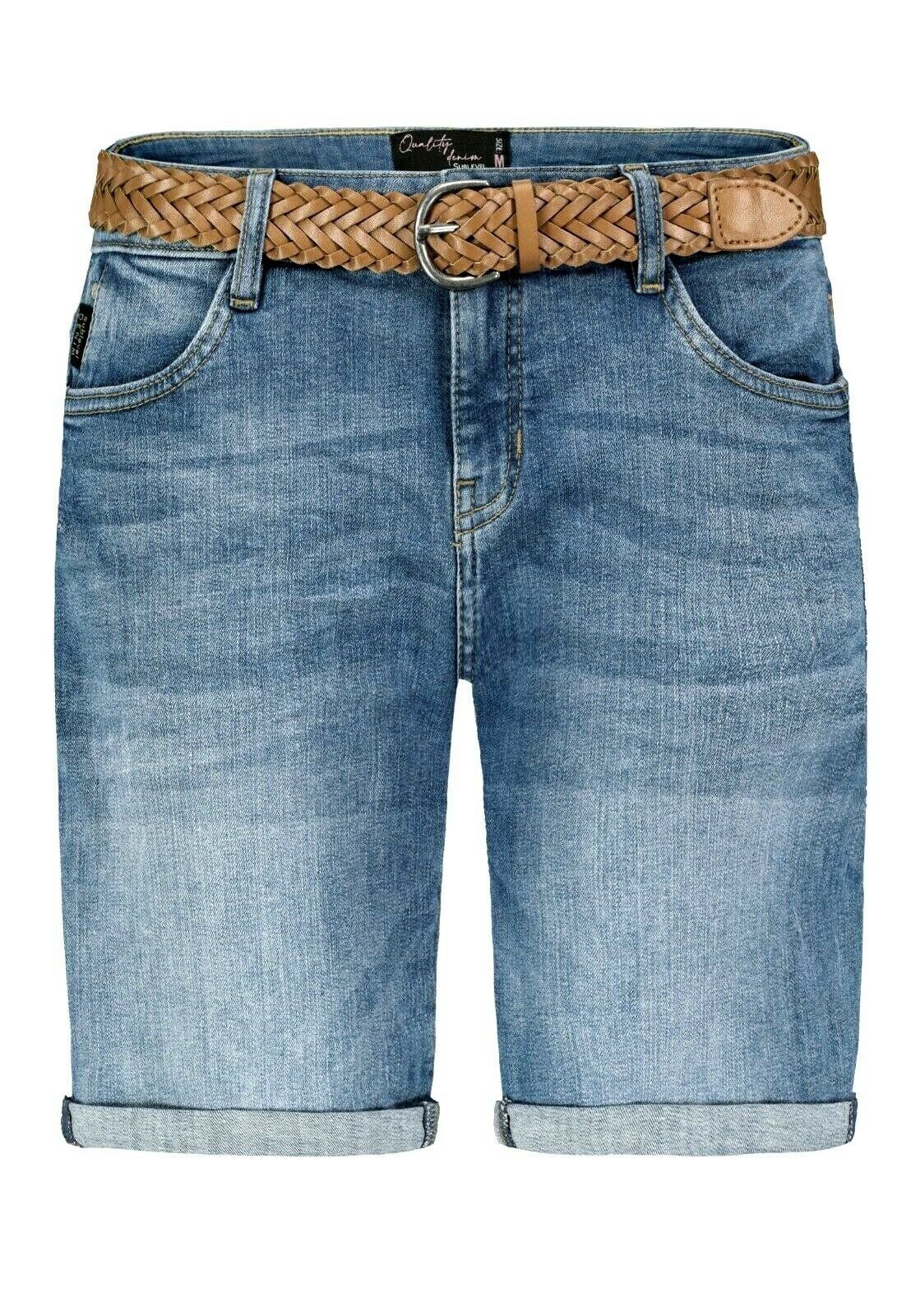 SUBLEVEL Bermudas Damen Jeans Shorts Bermuda Kurze Hose Shorts Short Denim günstig online kaufen