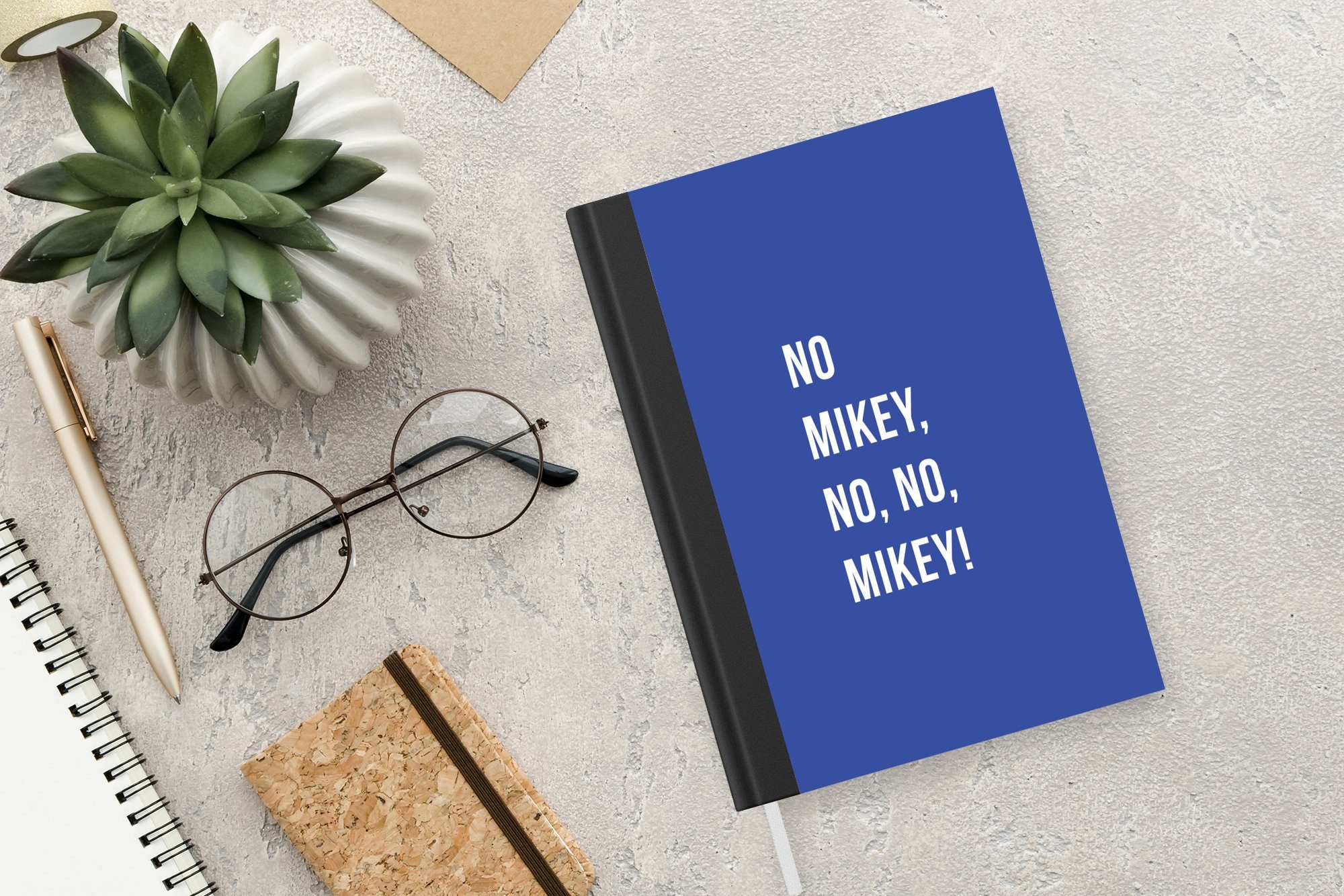 Seiten, Zitate nein, nein, Blau, - Journal, Tagebuch, A5, Merkzettel, Notizheft, 98 Haushaltsbuch Nein - Notizbuch MuchoWow Mikey! Mikey,