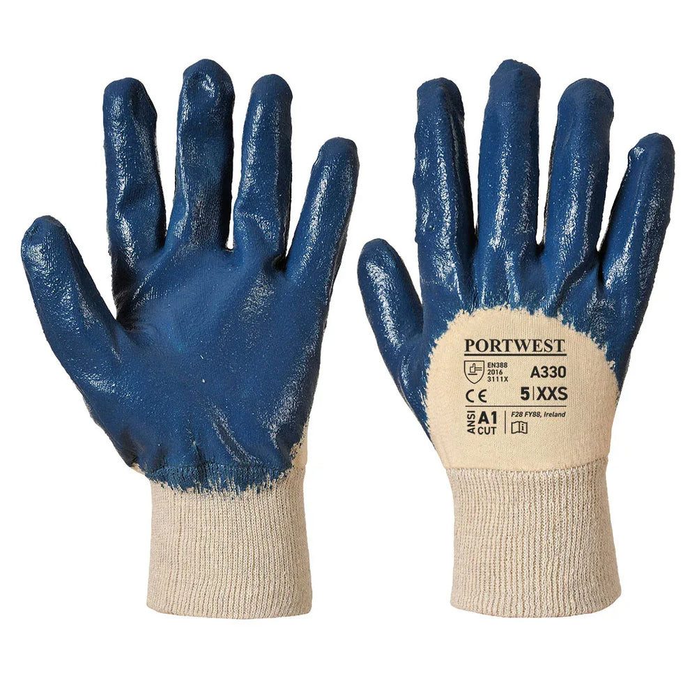 Portwest Arbeitshandschuhe Portwest Dünner Nitrilhandschuh mit Strickbund A330