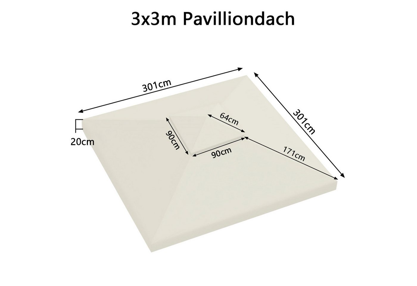 Thumbnail - Clanmacy Pavillon-Ersatzdach Ersatzdach für Pavillons Metall-Pavillon Pavillondach Beige