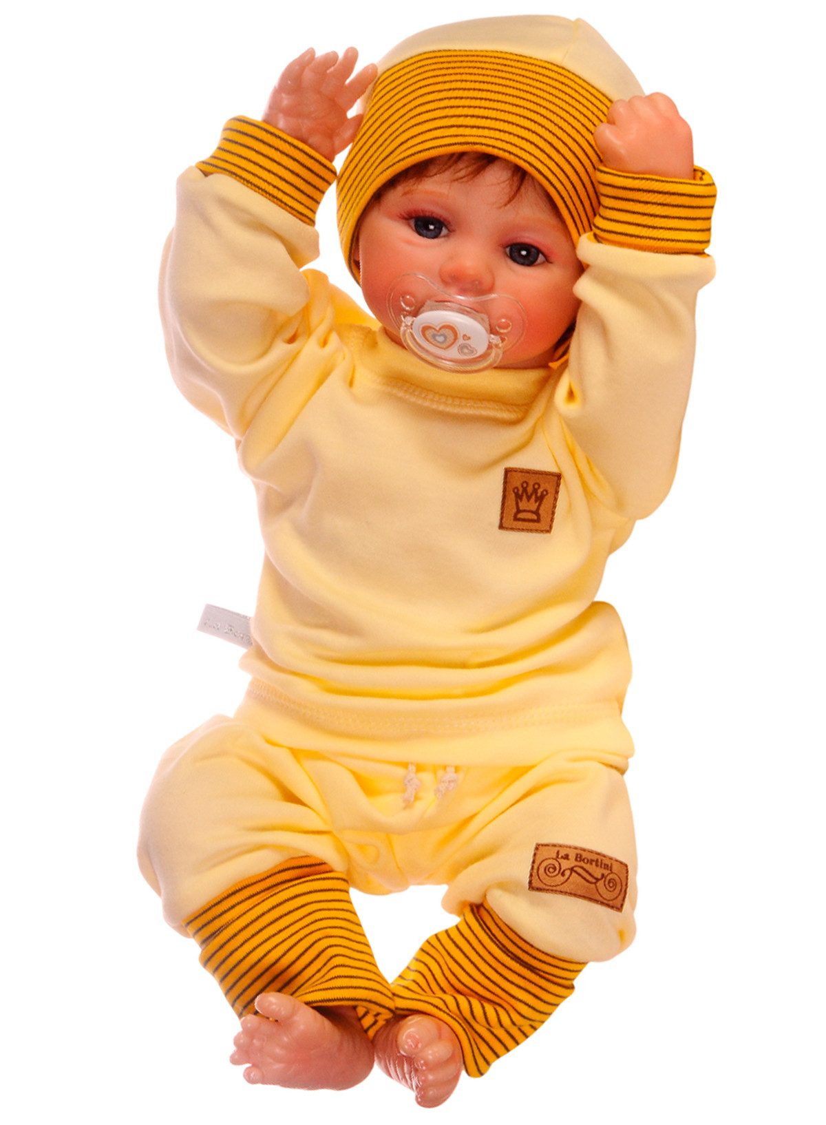 Erstausstattungspaket Langarmshirt Mitwachshose Mütze Set für Neugeborene Baby Anzug