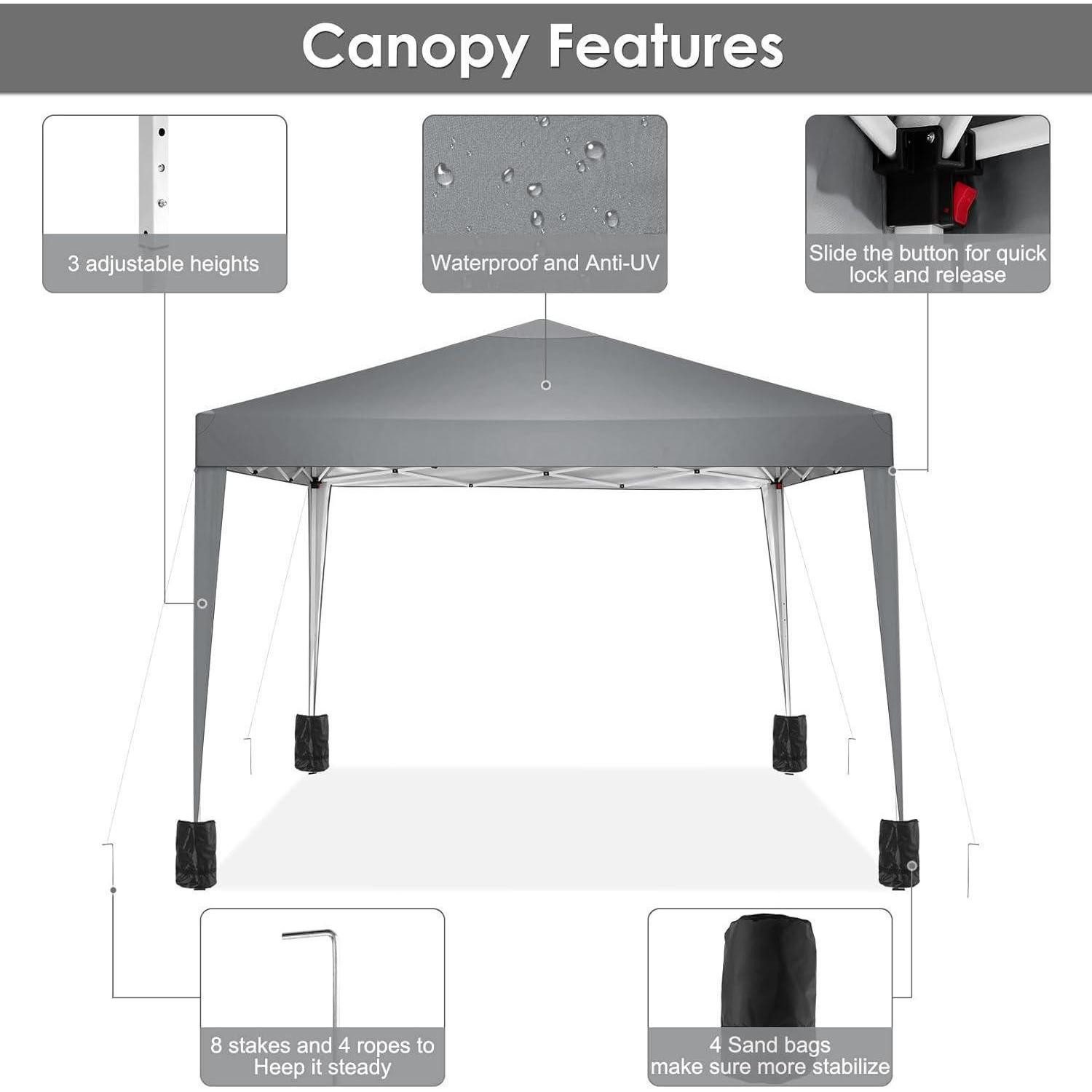 COBIZI Faltpavillon Pavillon 3x3m Wasserdicht Stabil Faltpavillon Pop up Partyzelt