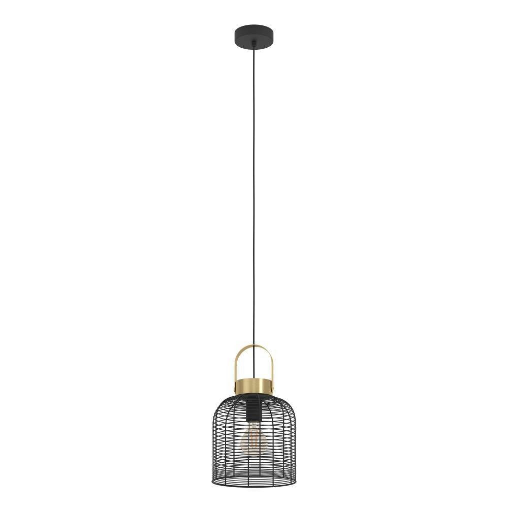 EGLO Hängeleuchte ROUNDHAM, ohne Leuchtmittel, Hängeleuchte, schwarz, messing-gebürstet, 1X40W exkl.