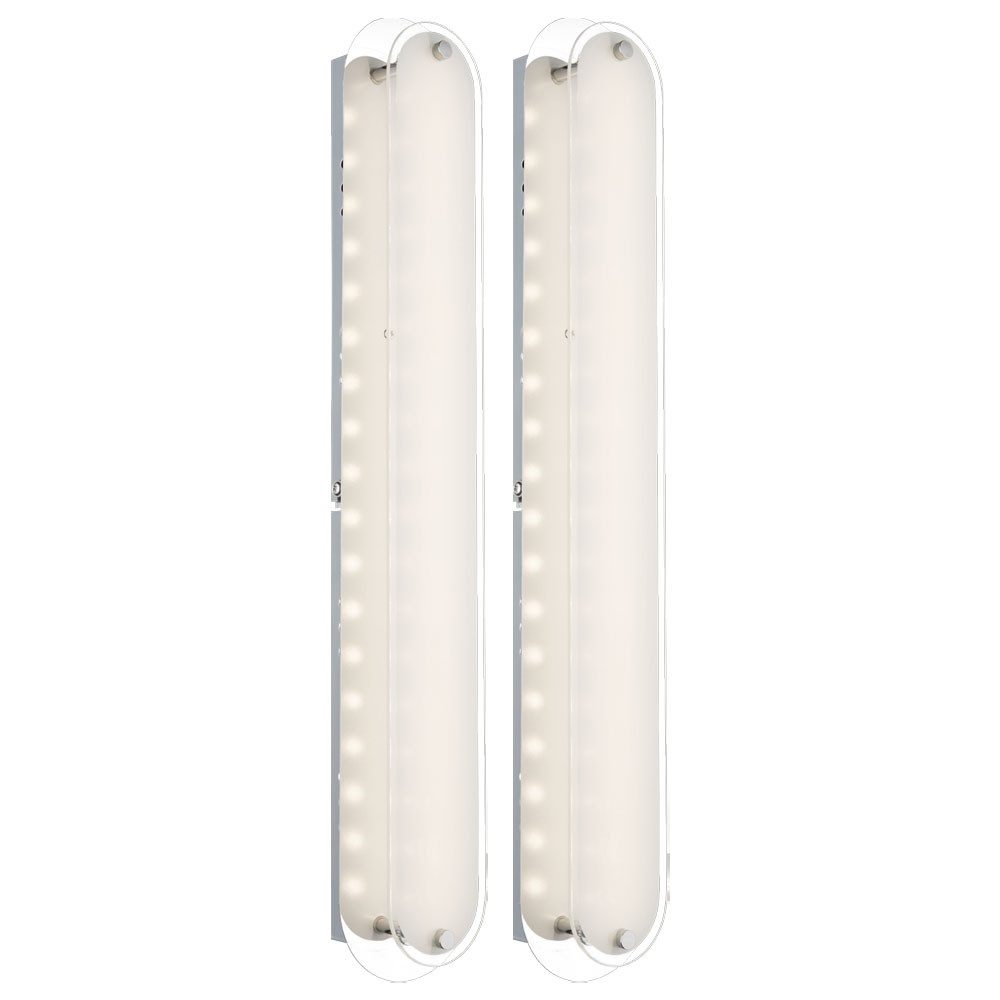 GLOBO LIGHTING LED Wandleuchte, LED-Leuchtmittel fest verbaut, Warmweiß, Wandleuchte Wandlampe Wohnzimmerleuchte Glas teilsatiniert Chrom 2x