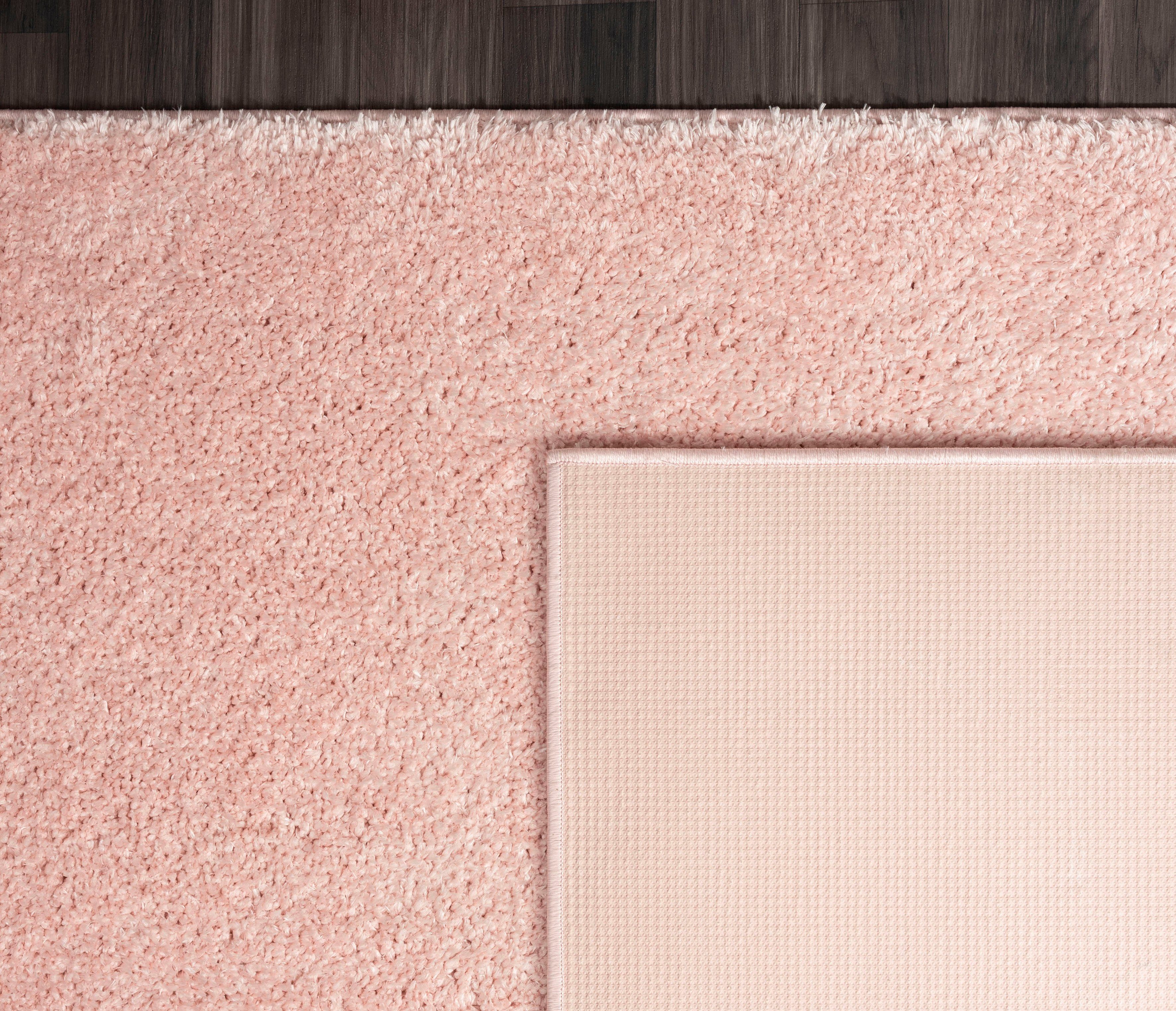 Hochflor-Teppich Andor, my home, rechteckig, pink mm, 25 Haptik, mit Höhe: weiche Anti-Rutsch-Unterseite Mikrofaser